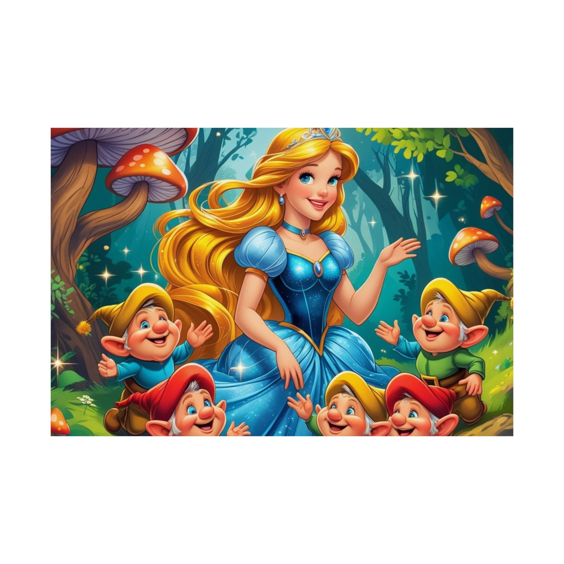 Wunderliche Satinposter für Kinderzimmer, Prinzessinnen-Dekor, Fantasy-Wandkunst, Geburtstagsgeschenk, Kinderzimmerdekoration