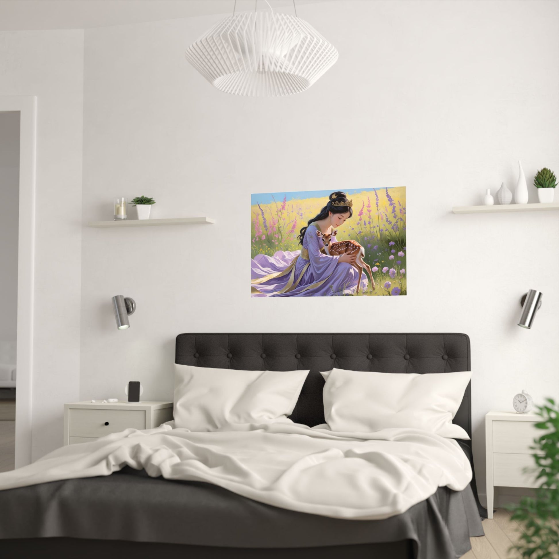 Zauberhafte Satin-Wandkunst: Wunderliches Naturposter für Wohndekoration, Märchenästhetik, Geschenk für Sie, Kinderzimmerkunst, Schlafzimmer-Wanddekoration