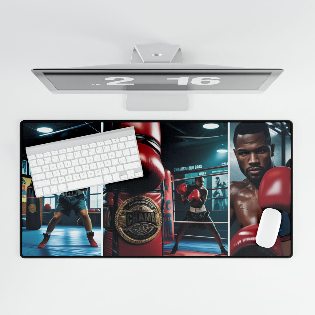 Schreibtischunterlage mit Boxmotiv, Ideal fürs Homeoffice, Gaming oder den Trainingsbereich, Geschenk für Boxfans, Motivierendes Dekor