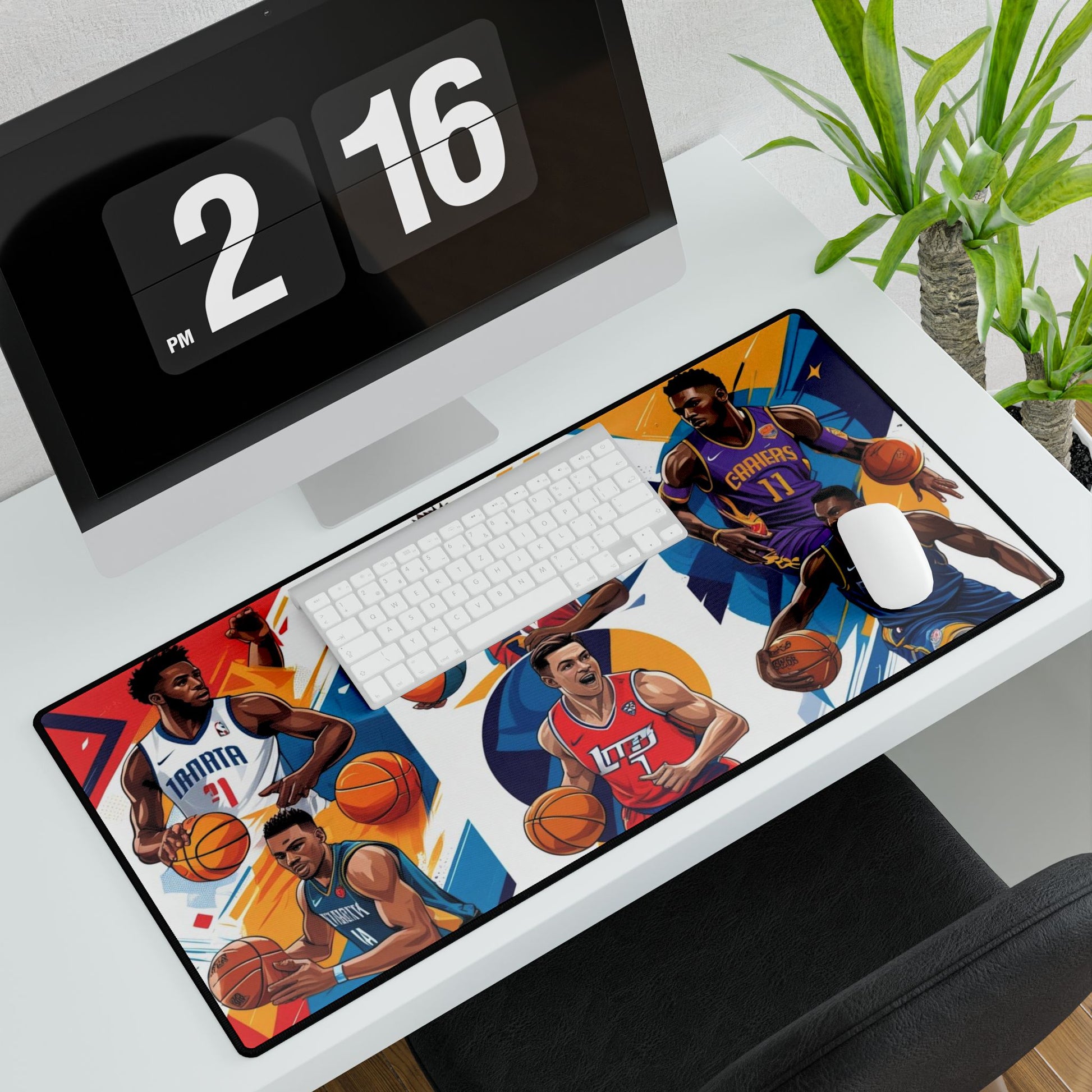 Schreibtischmatten mit Basketball-Motiven für Sportliebhaber, Gamer-Schreibtischzubehör, Bürodekor, Geschenk für Sportler, einzigartiges Sportdekor