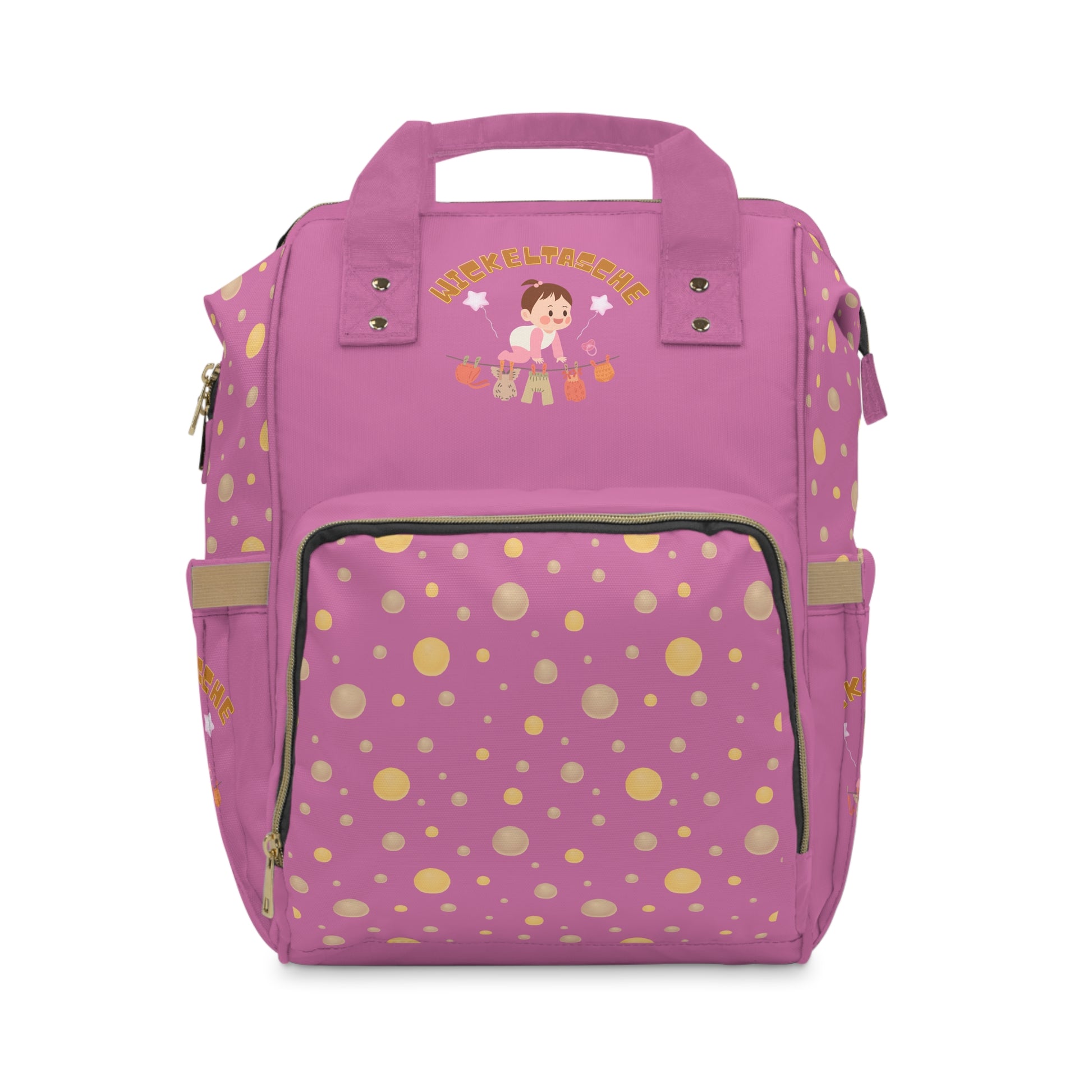 Süßer rosa multifunktionaler Wickelrucksack | Stilvolle und praktische Babytasche