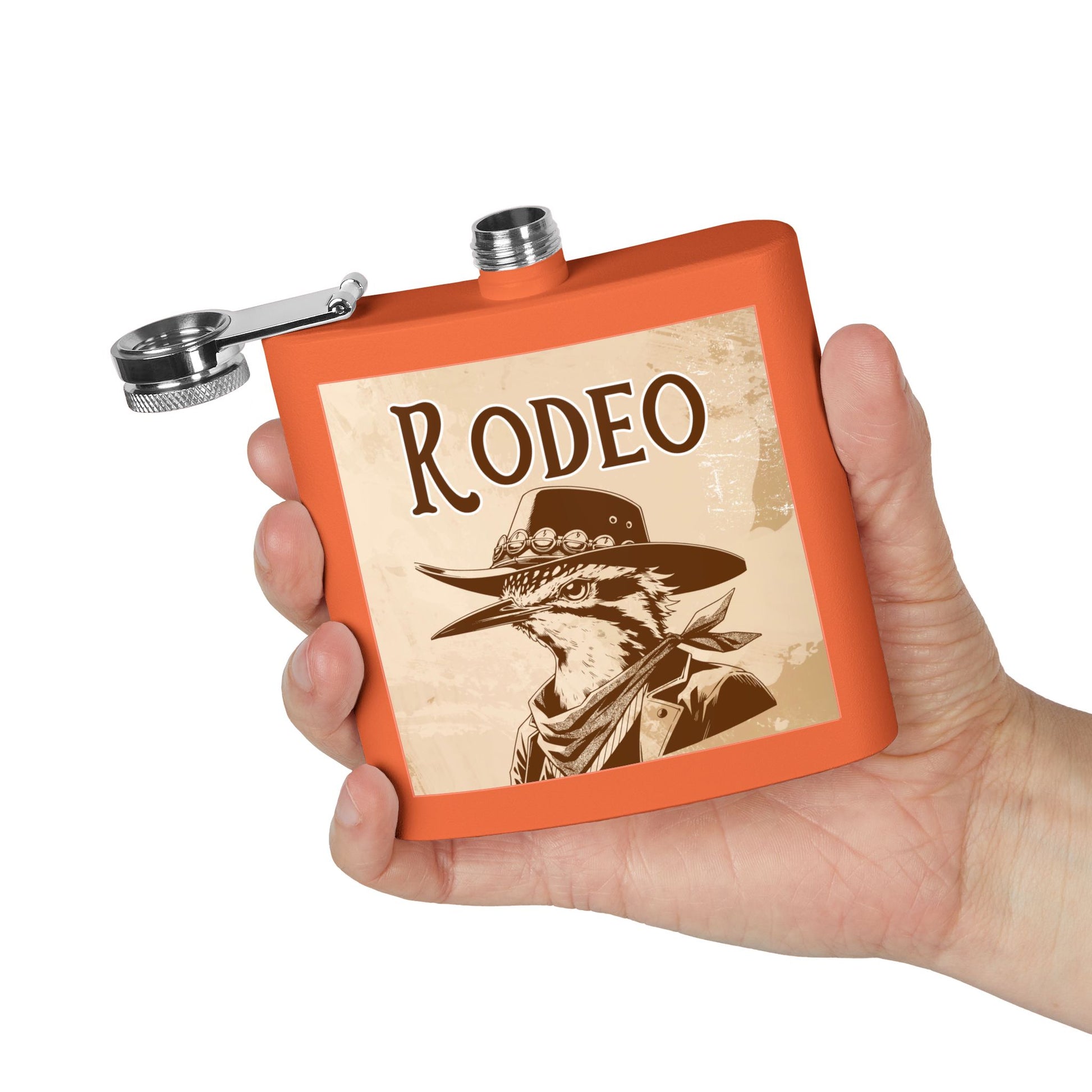 Rodeo-Flachmann aus Edelstahl | Cowboy-Geschenk | Western-Dekor | Party-Flachmann | Rustikales Hochzeitsgeschenk | Abenteuerausrüstung | Schnapsflachmann
