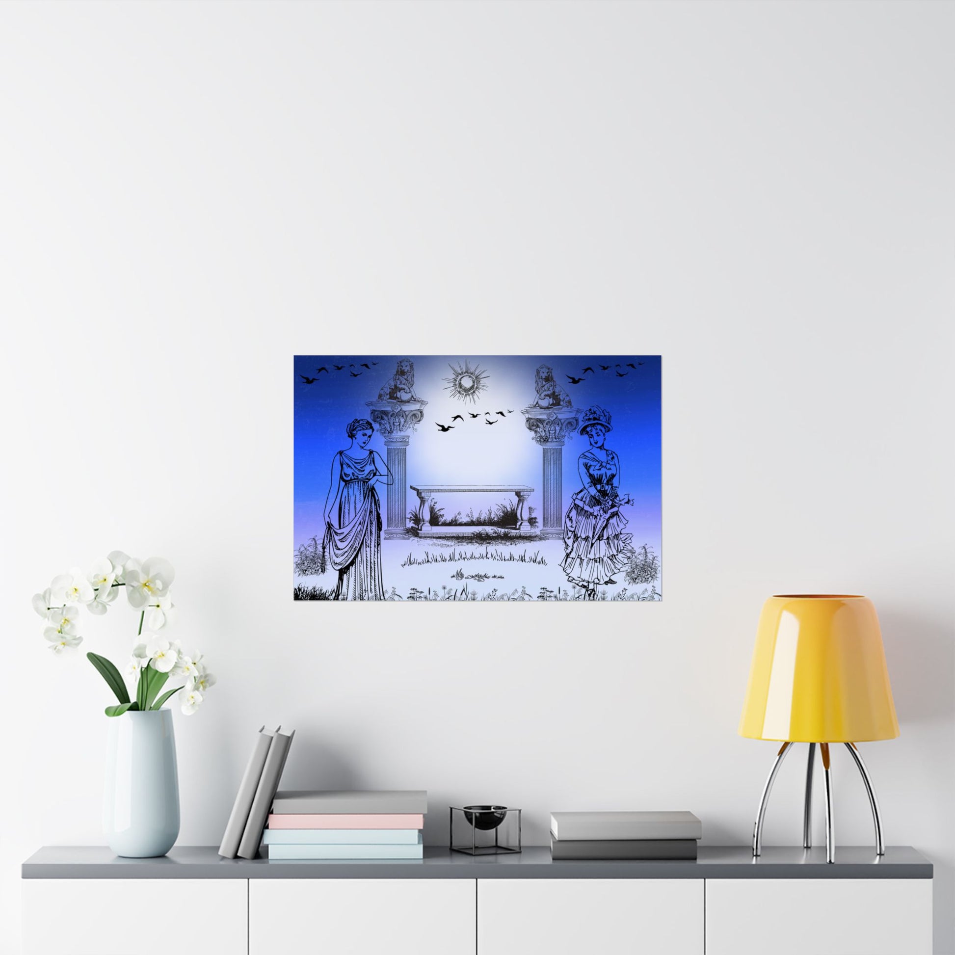 Elegantes Satin Poster Kunstdruck, Vintage Dekor, Home Wall Art, Retro Poster, Boho Wandästhetik, Einzigartige Geschenkidee