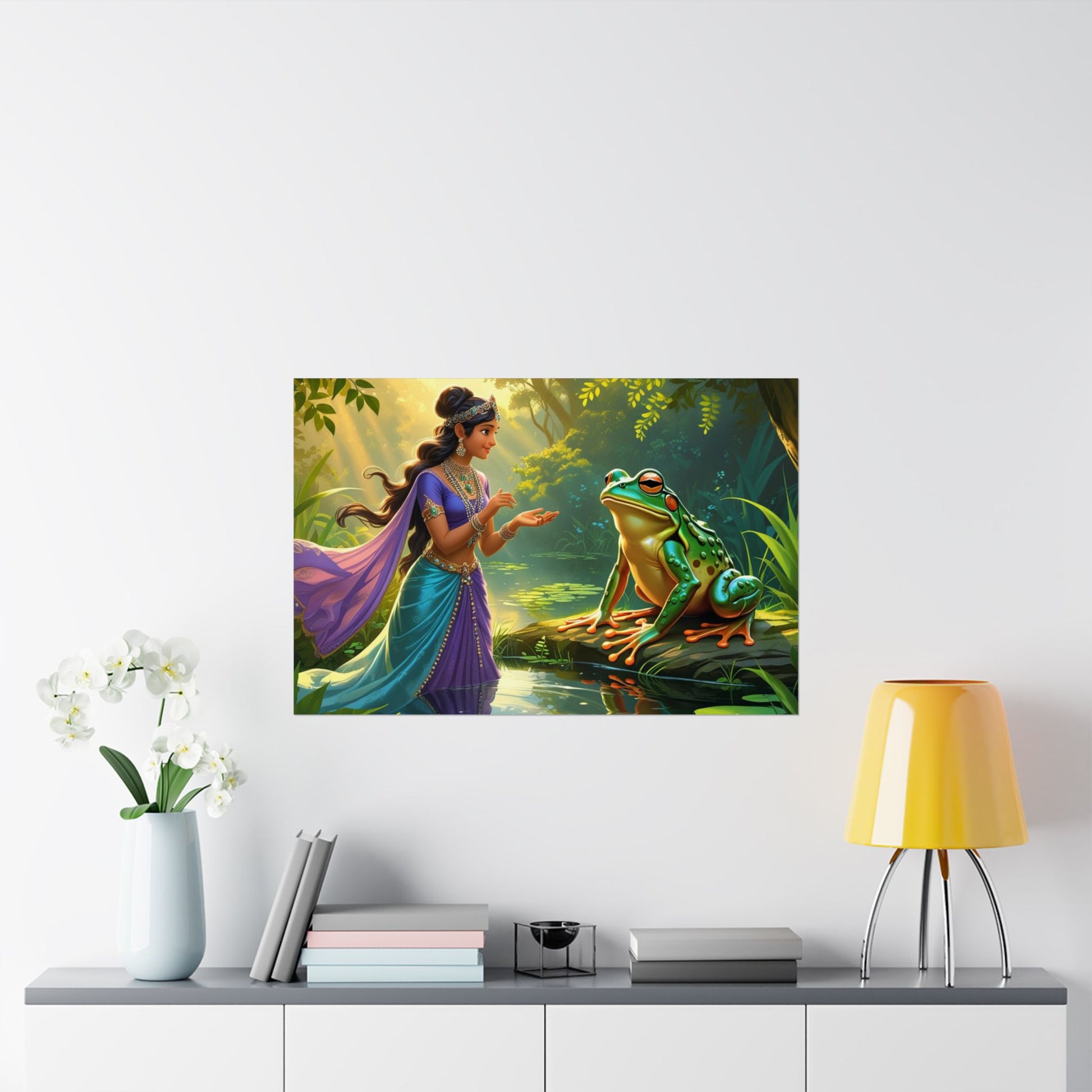 Zauberhaftes Satin Poster - Märchenhafte Wandkunst, Wohndekor, Einzigartiges Geschenk, Kinderzimmer, Naturliebhaber, Fantasy Kunstwerk