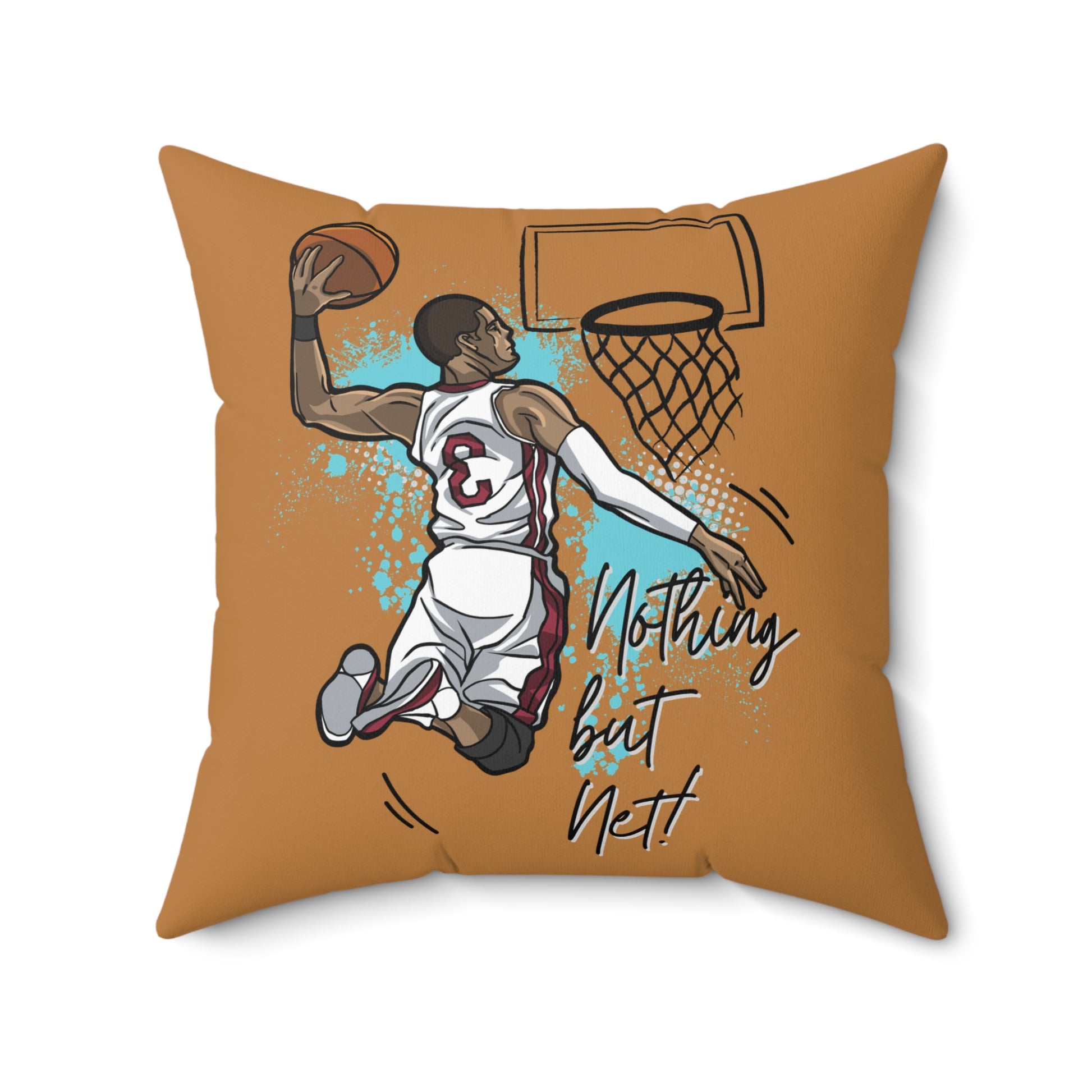 Basketball-Kissen, Sport-Dekor-Kissen, Akzent für das Heimspielzimmer, Fan-Geschenk, „Nothing But Net“-Design