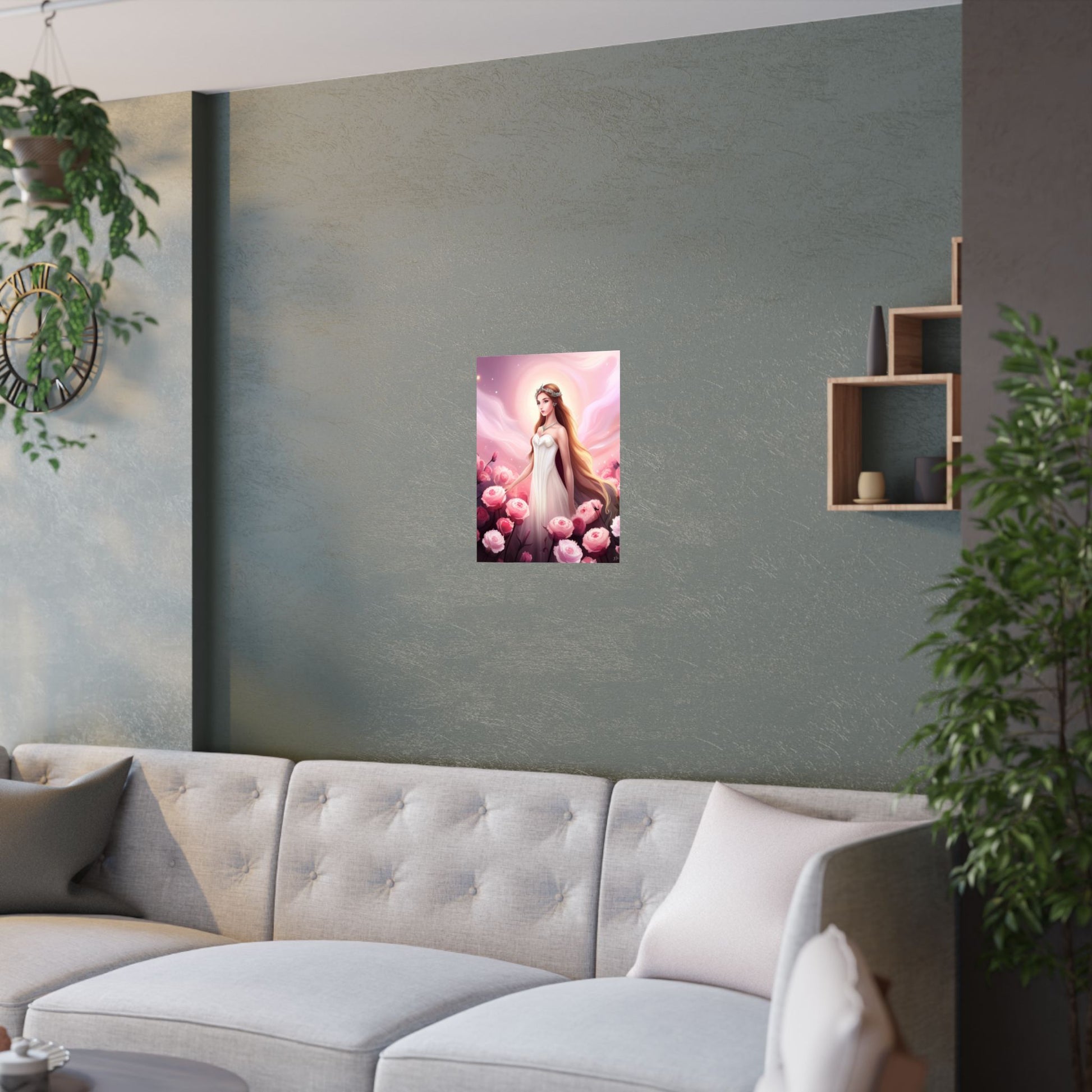 Wunderliches Feen-Satin-Poster, Ätherischer Kunstdruck, verträumtes Wohndekor, Perfektes Geschenk für Fantasy-Liebhaber, Wandkunst für jeden Anlass