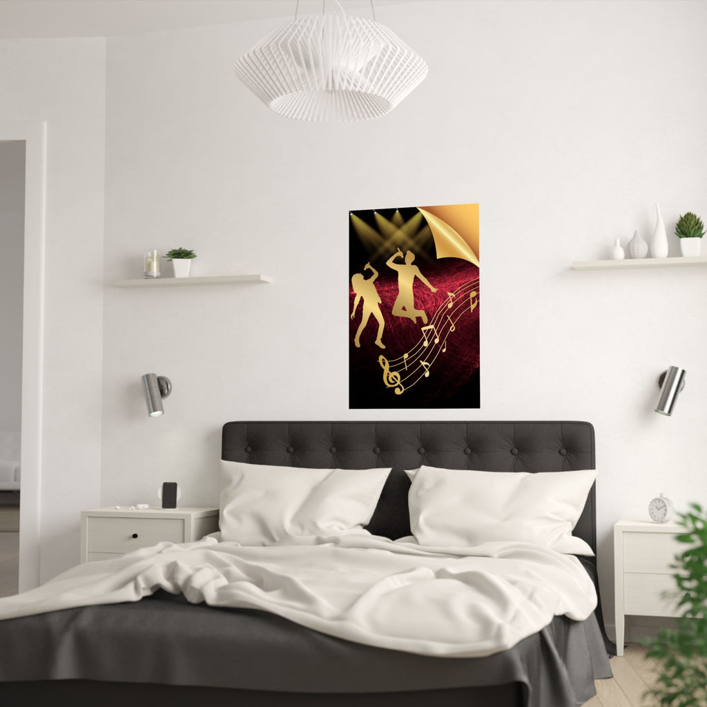 Lebendige Satin-Poster für Musikliebhaber – Perfekte Wandkunst, Heimdekoration, Geschenk für Musiker, Party-Dekor, Musikfestival-Dekor