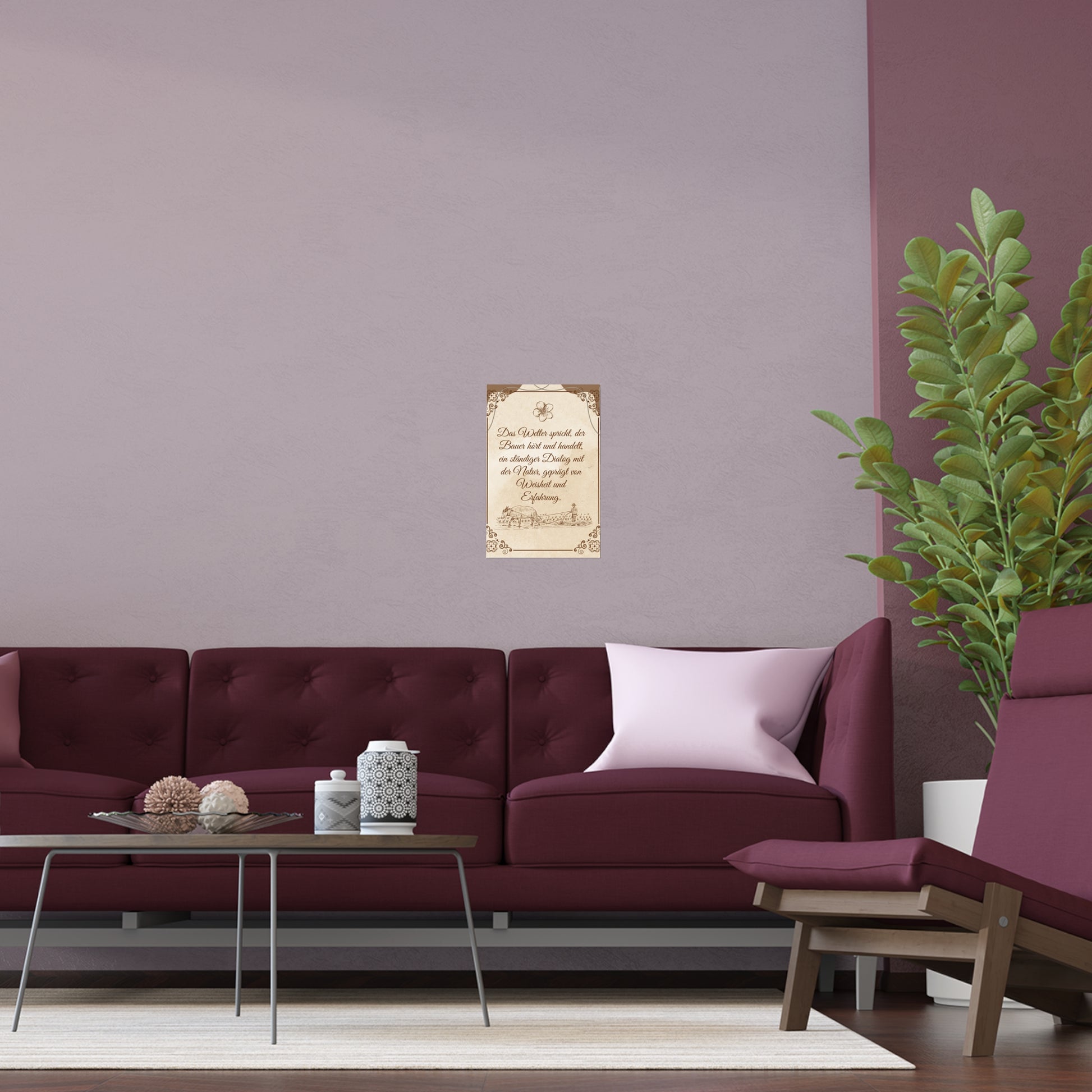Silk Poster - Bauernspruch with Bauerliche Motiven Design