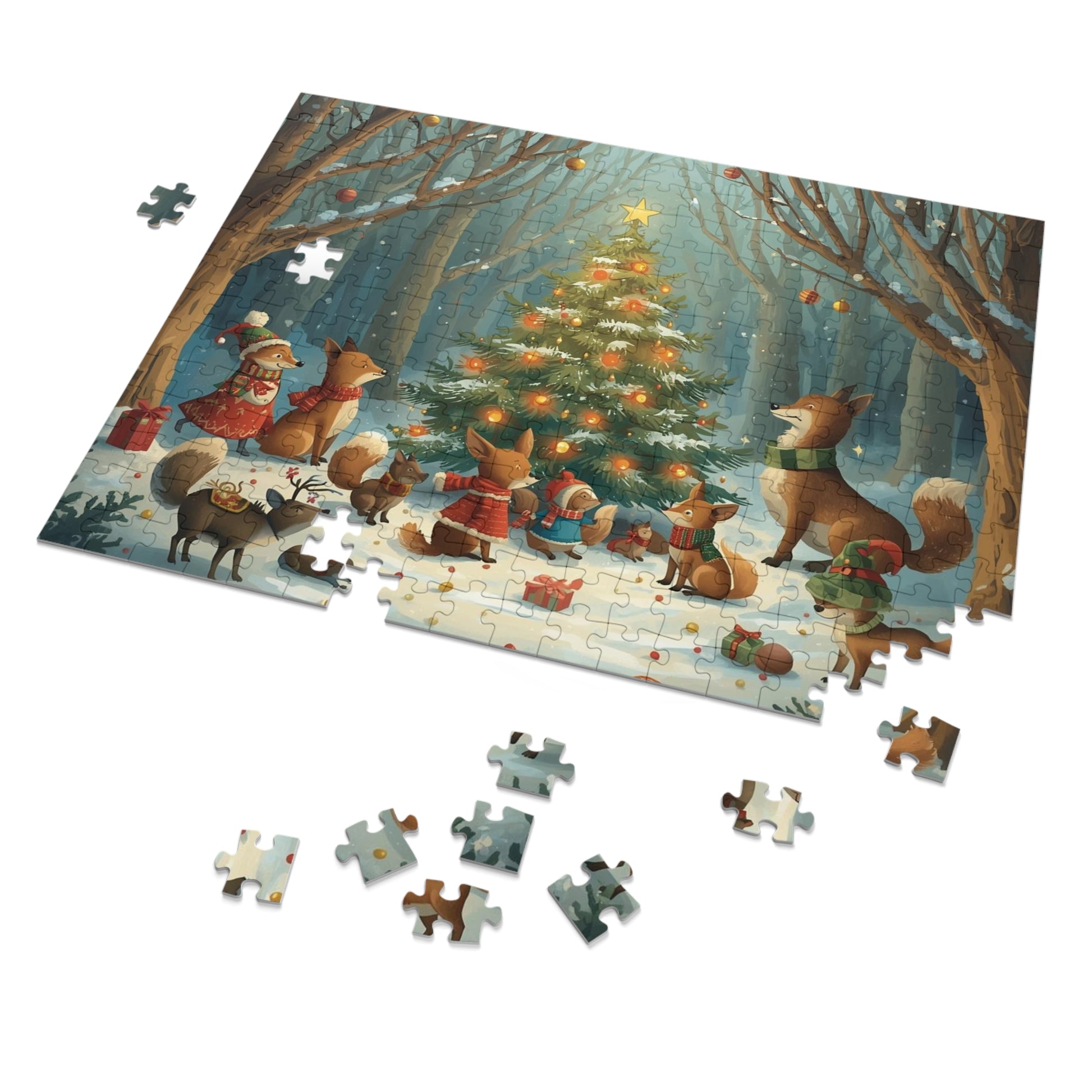 Festliches Winter-Puzzle, bezauberndes Urlaubspuzzle für Familienspaß, gemütliche Geschenkidee, Weihnachtsdekoration, Winteraktivität