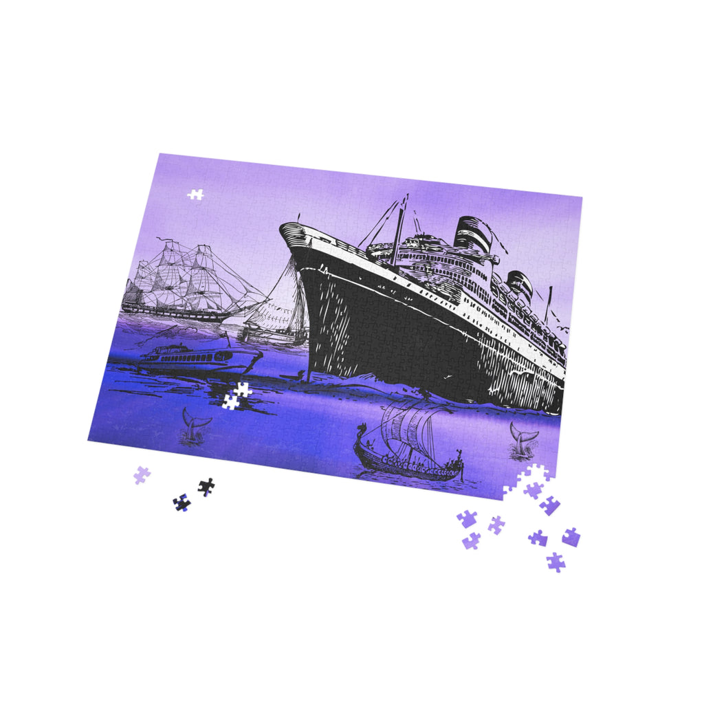 Nautisches Kunstwerk-Puzzle, 1000-teiliges Puzzle, Geschenk zum Thema Meer, Ozean-Kunst-Puzzle, Familienspielabend, Schiffsliebhaber-Dekor