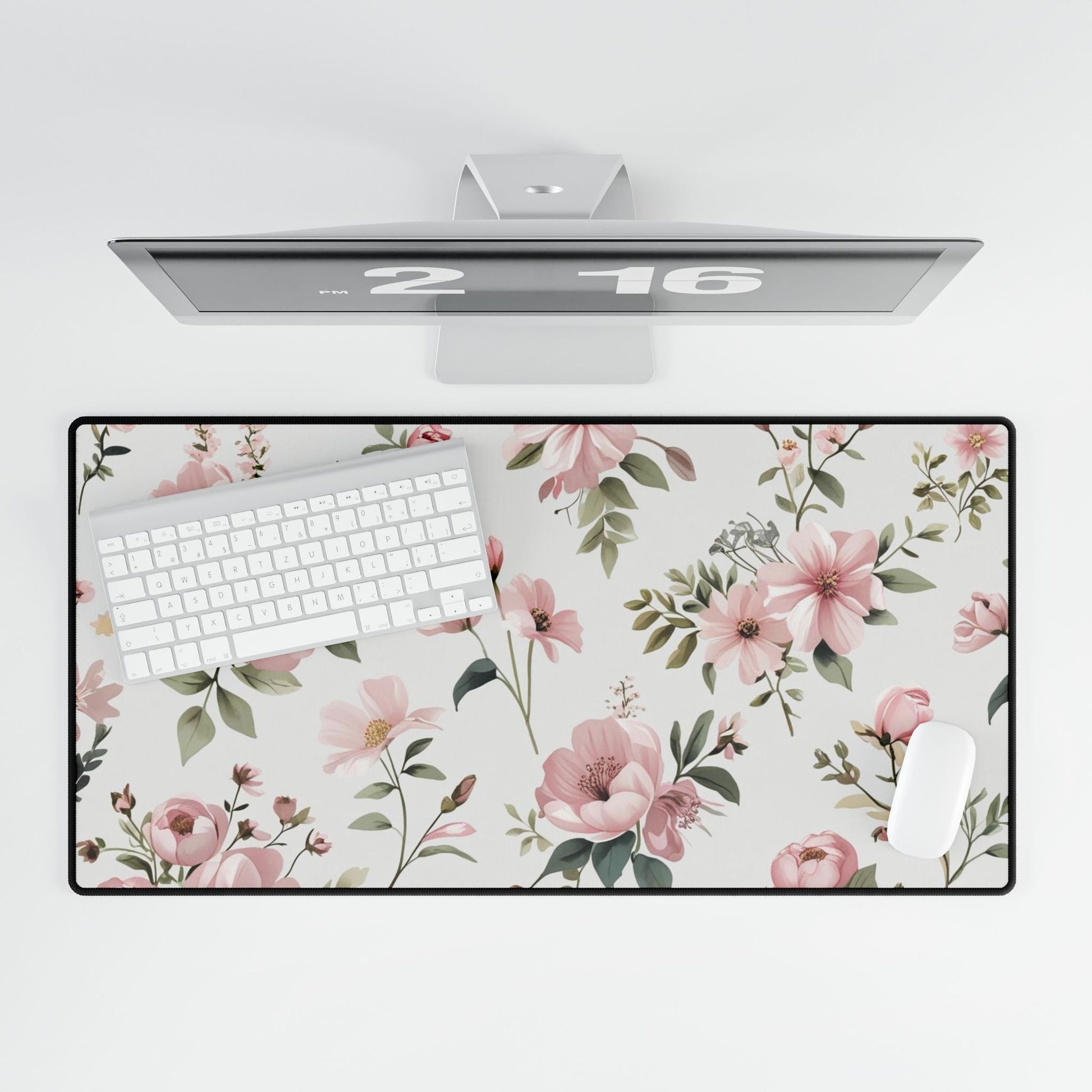 Florale Schreibtischmatte - Elegantes Arbeitsplatzdekor, Büroaccessoire, Geschenk für Sie, Home Office Matte, großes Mauspad
