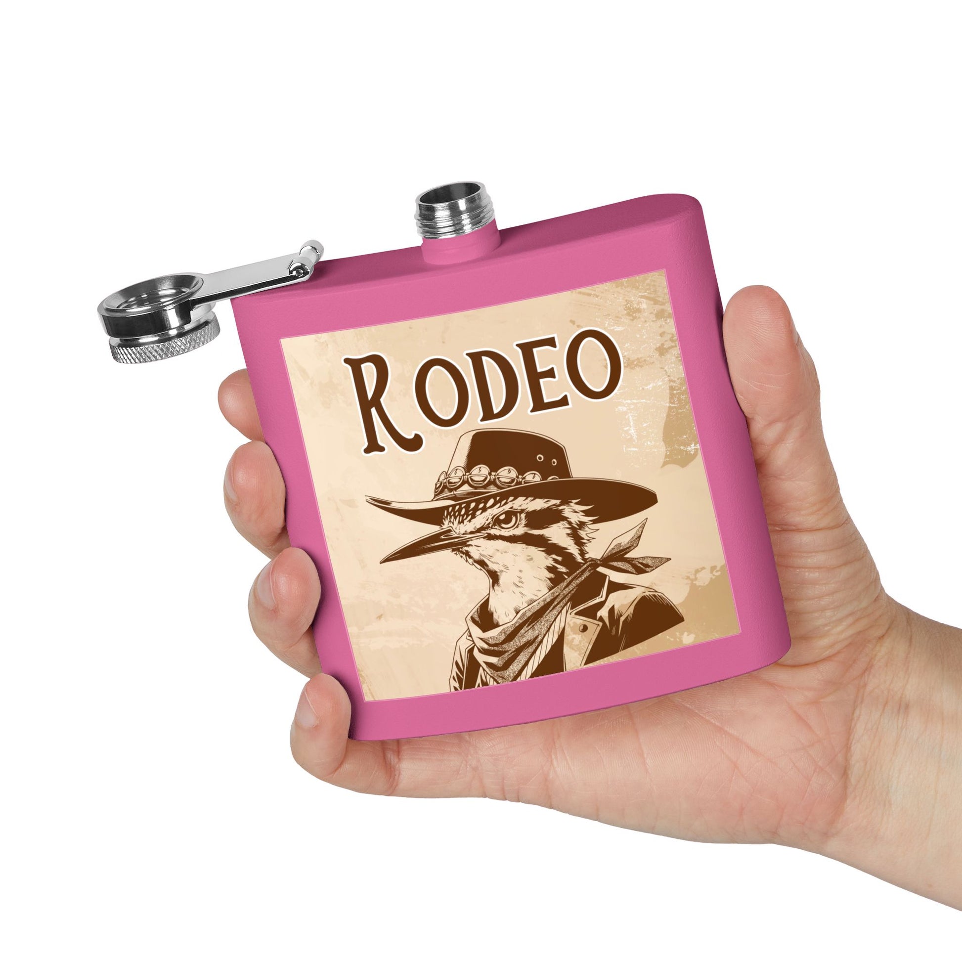 Rodeo-Flachmann aus Edelstahl | Cowboy-Geschenk | Western-Dekor | Party-Flachmann | Rustikales Hochzeitsgeschenk | Abenteuerausrüstung | Schnapsflachmann