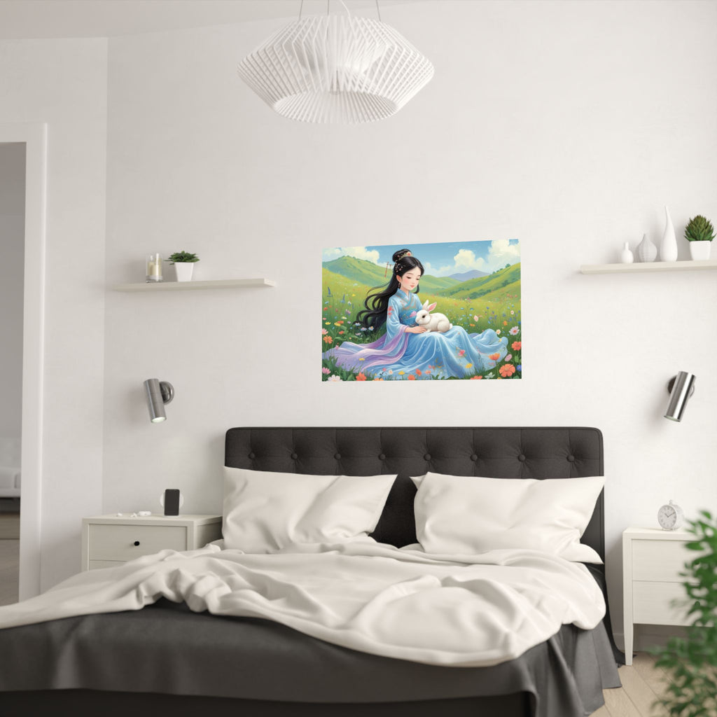 Zauberhaftes Satin Poster, Wunderschöner Kunstdruck, Zauberhaftes Wohndekor, Geschenk für Kunstliebhaber, Wandkunst für Kinderzimmer, Wunderliches Dekor