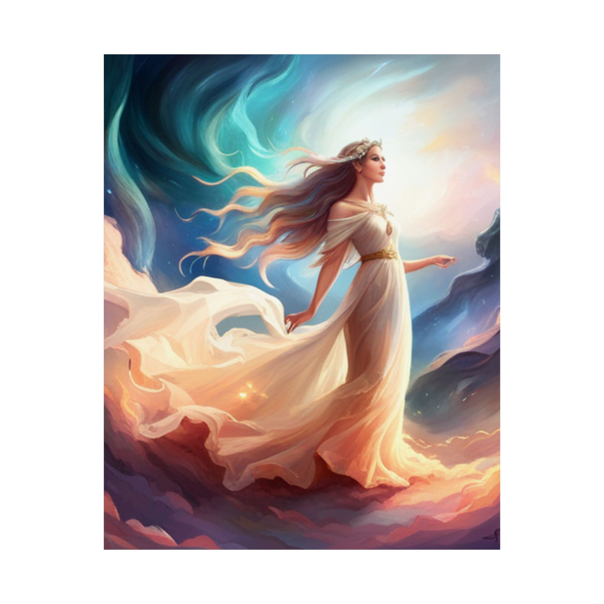 Dreamy Satin Poster Art Print, Vibrant Wall Decor, Whimsical Home Aesthetic, Gift for Art Lovers, Magical Decor