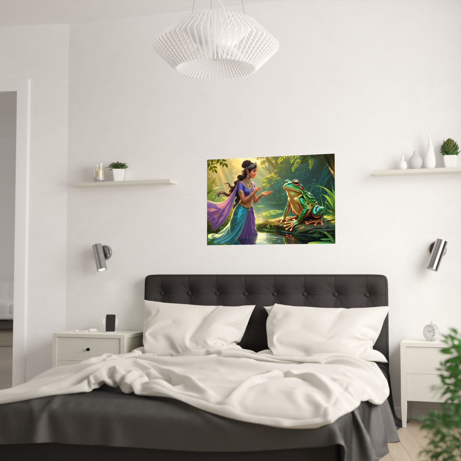 Zauberhaftes Satin Poster - Märchenhafte Wandkunst, Wohndekor, Einzigartiges Geschenk, Kinderzimmer, Naturliebhaber, Fantasy Kunstwerk