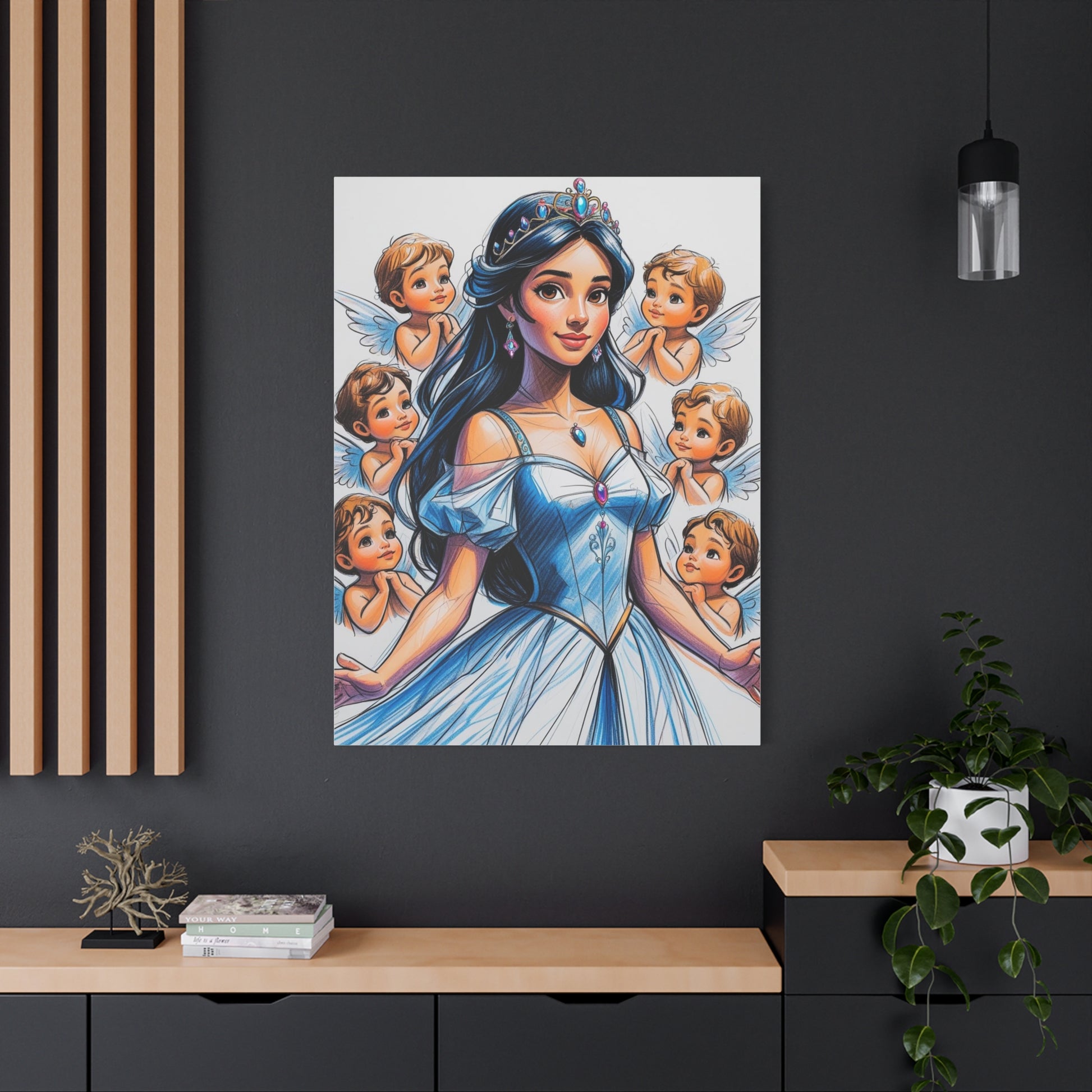 Leinwandbild Prinzessin-Fee, Zauberhafte Dekoration fürs Kinderzimmer, Geschenk zum Geburtstag und zu Festen