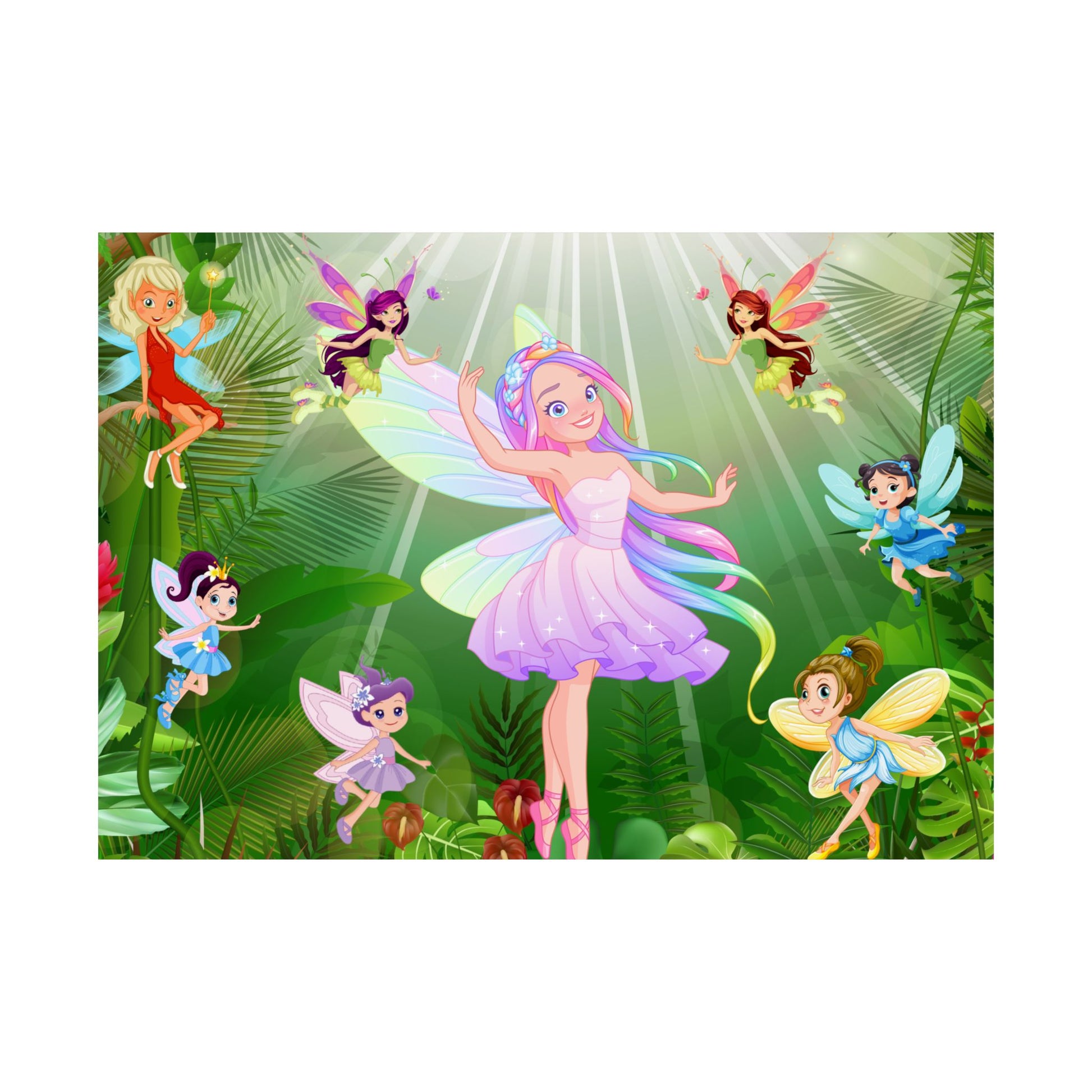 Zauberhaftes Feen-Satin-Poster, Zauberhafte Wandkunst, Kinderzimmer Dekor, Feen-Themenparty, Ätherisches Schlafzimmer Dekor, Geschenk für Mädchen