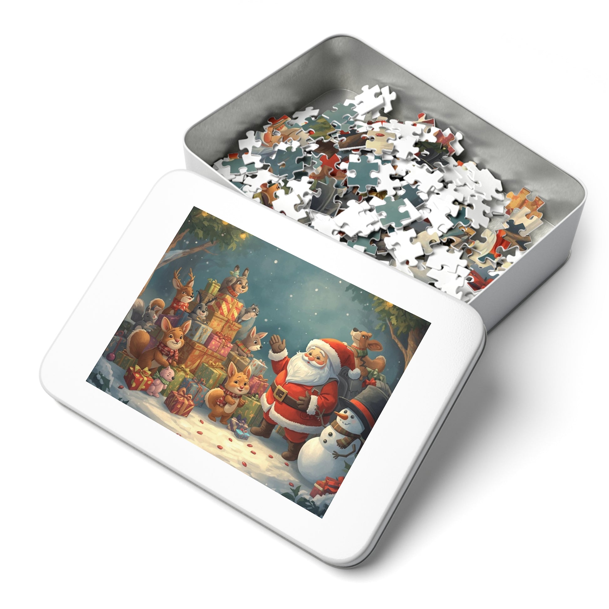 Weihnachtspuzzle-Set, Puzzle mit Weihnachtsmann, Weihnachts-Familienspiel, Festliches Geschenk, Winterwunderland-Dekor