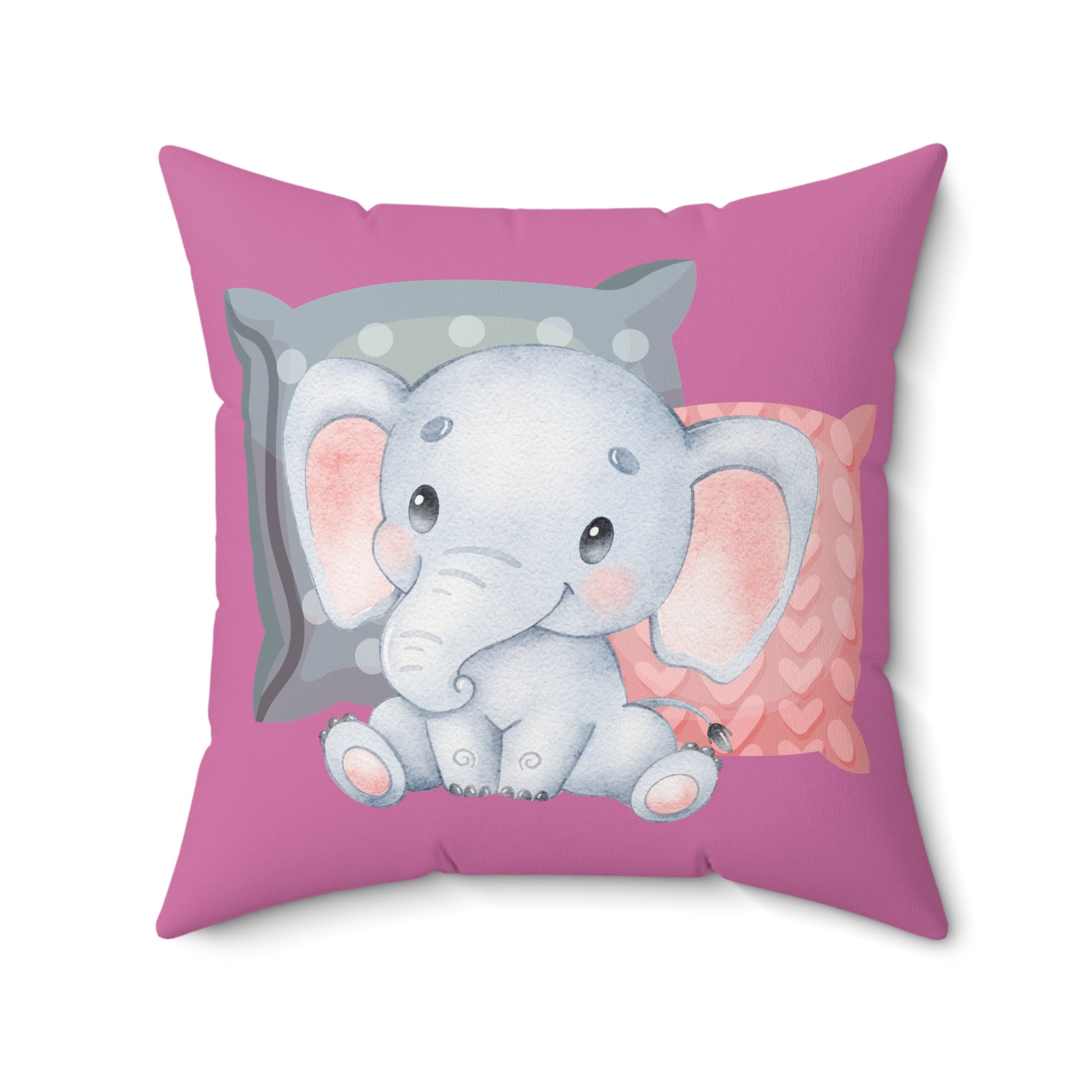 Süßes Elefantenkissen für Kinderzimmer Deko, Kinderzimmerkissen, Baby Shower Geschenk, entzückendes Plüschkissen, Tierliebhaber Geschenk rosa