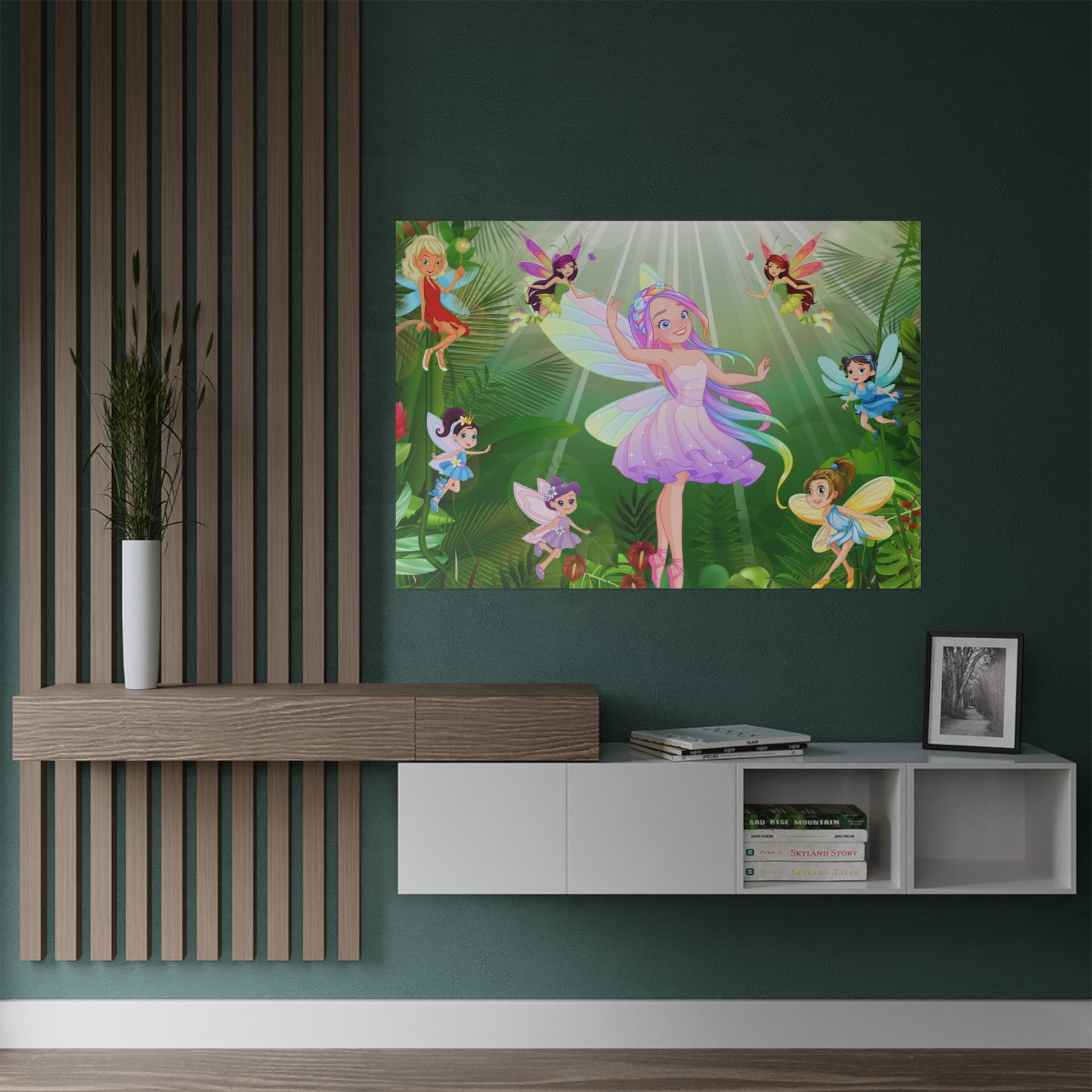 Zauberhaftes Feen-Satin-Poster, Zauberhafte Wandkunst, Kinderzimmer Dekor, Feen-Themenparty, Ätherisches Schlafzimmer Dekor, Geschenk für Mädchen