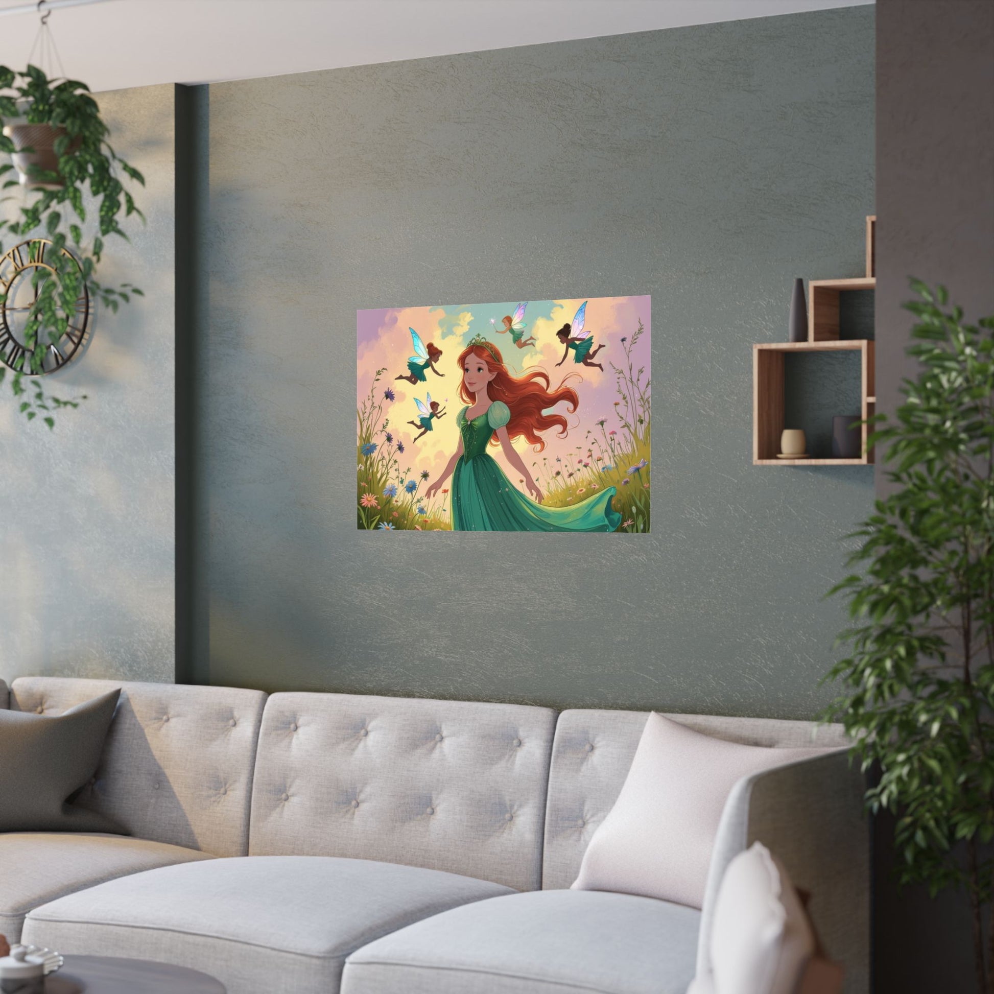 Märchen Satin Poster, Zauberhafte Wandkunst, Zauberhaftes Zimmerdekor, Perfekt für Kinderzimmer, Feen Thema Dekor, Geschenk zum Geburtstag