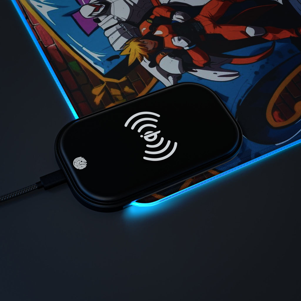 LED Gaming Mouse Pad with Wireless Charging | Vibrant Anime Design | Gamer Gift | Office Decor | Desk Essentials