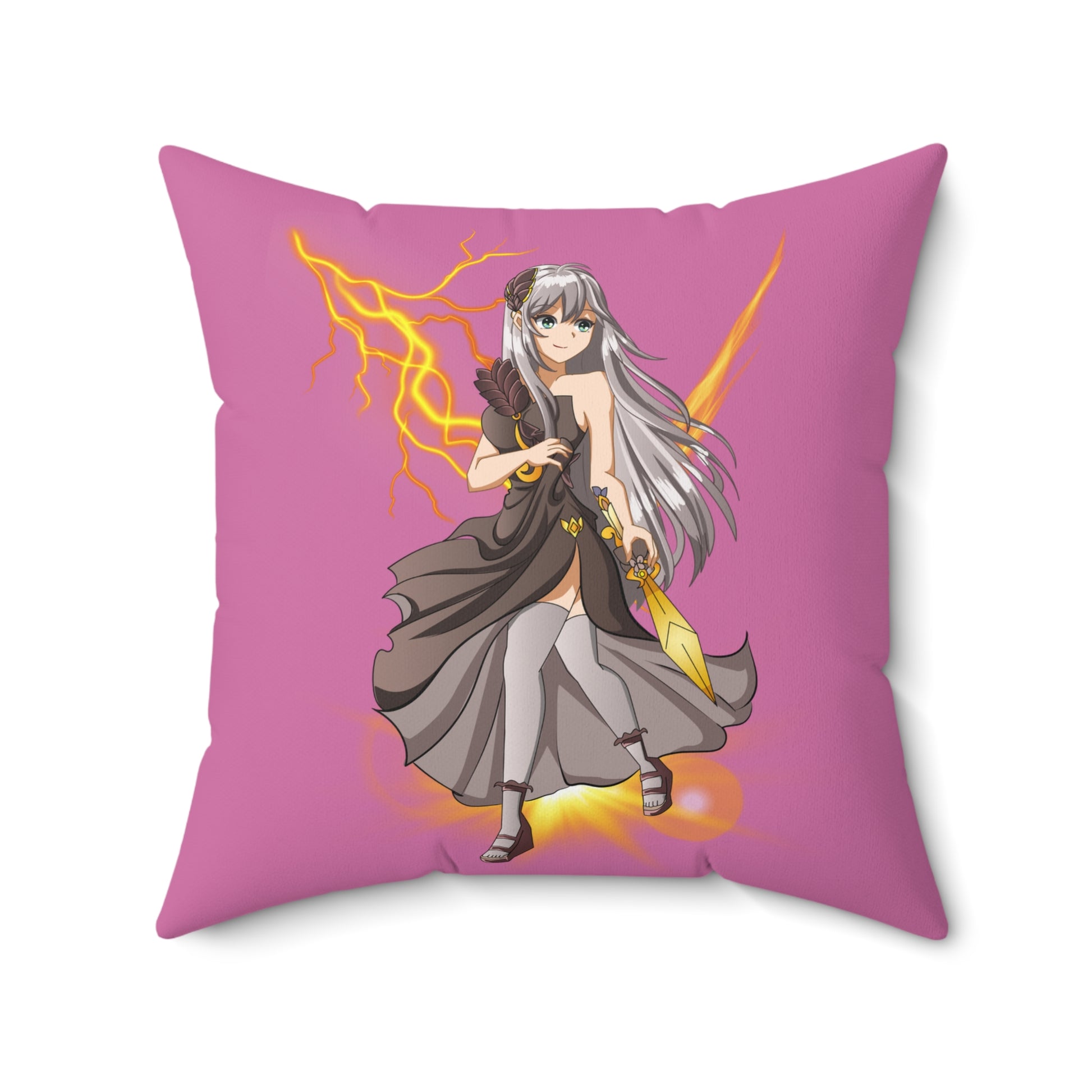 Anime Lightning Warrior Kissen - Kräftiges Dekor für Fans, Wurfkissen, Schlafzimmer-Akzent, Gamer-Geschenk, gemütliches Wohndekor