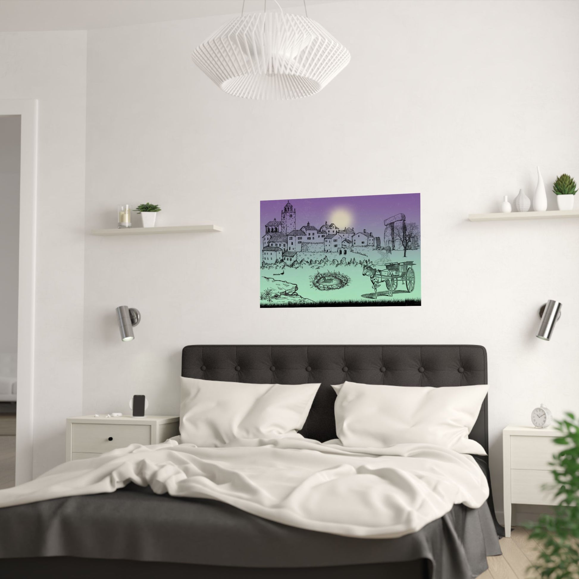 Wunderliche Satin-Poster, einzigartige Wandkunst für die Inneneinrichtung, perfektes Geschenk für Kunstliebhaber, Dekor im Vintage-Stil, Akzent für Schlafzimmer oder Wohnzimmer