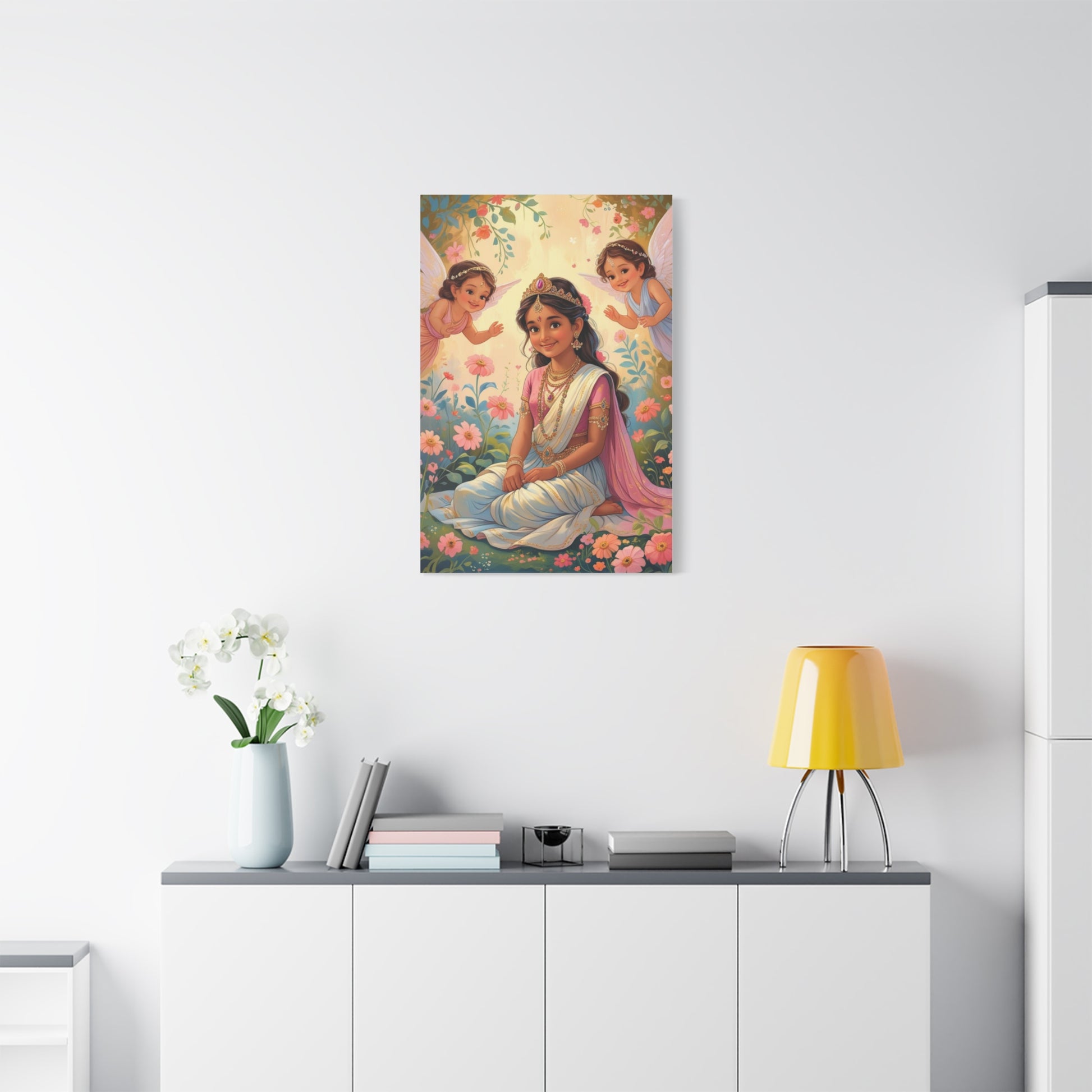 Göttinnen-Kunst auf Leinwand, spirituelle Wanddekoration, Feenprinzessin-Kunstwerk, Kinderzimmer-Wandkunst, einzigartiges Geschenk für Feierlichkeiten