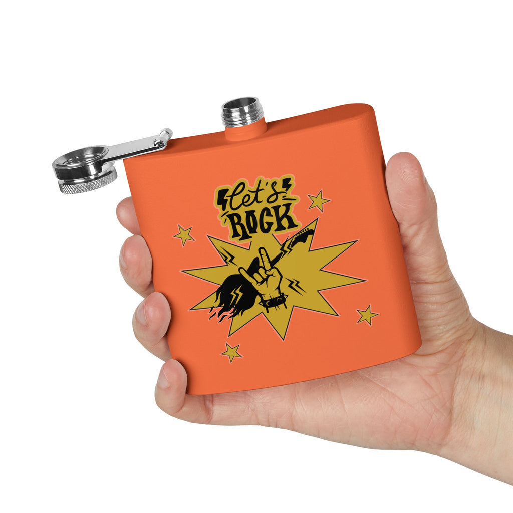 Edelstahl-Flachmann „Rock On“ – 170 ml „Let’s Rock“-Design für Musikliebhaber