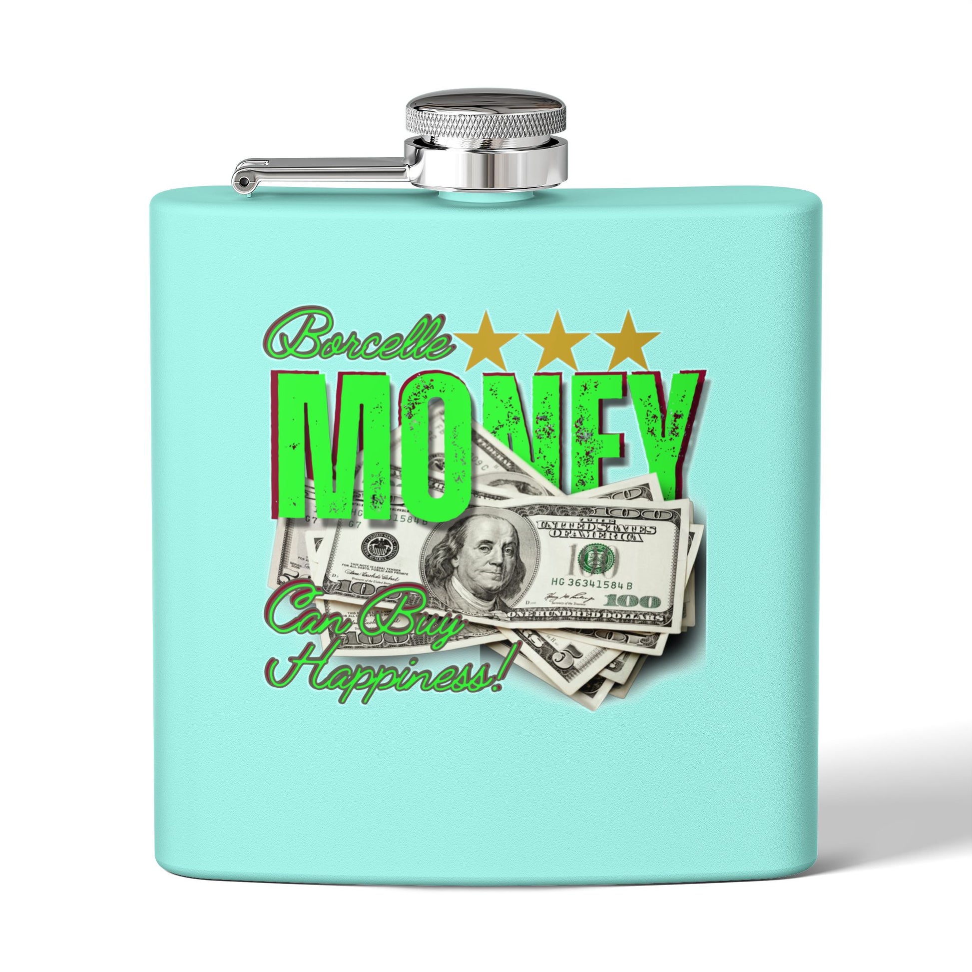 Edelstahlflasche – Design „Geld kann Glück kaufen“