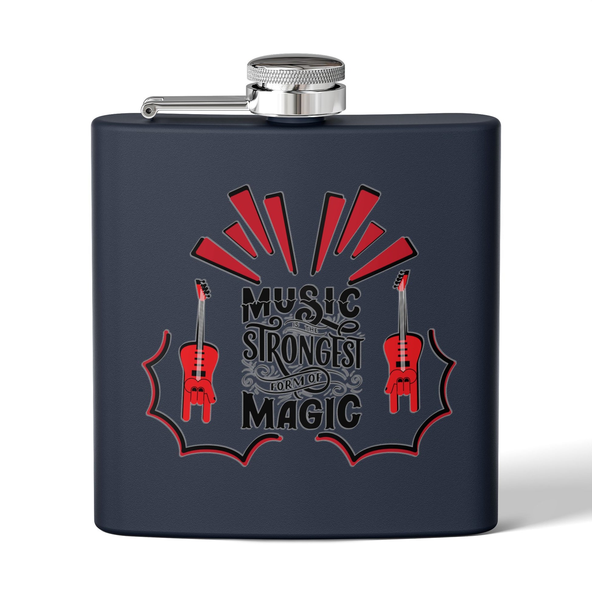Edelstahl-Flachmann „Music Magic“ – 170 ml – perfektes Geschenk für Musiker und Musikliebhaber