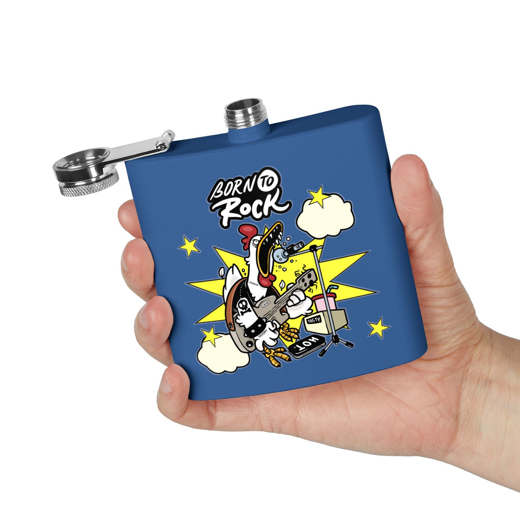 Edelstahl-Flachmann „Born to Rock“ – 170 ml Party-Accessoire zum Thema Musik