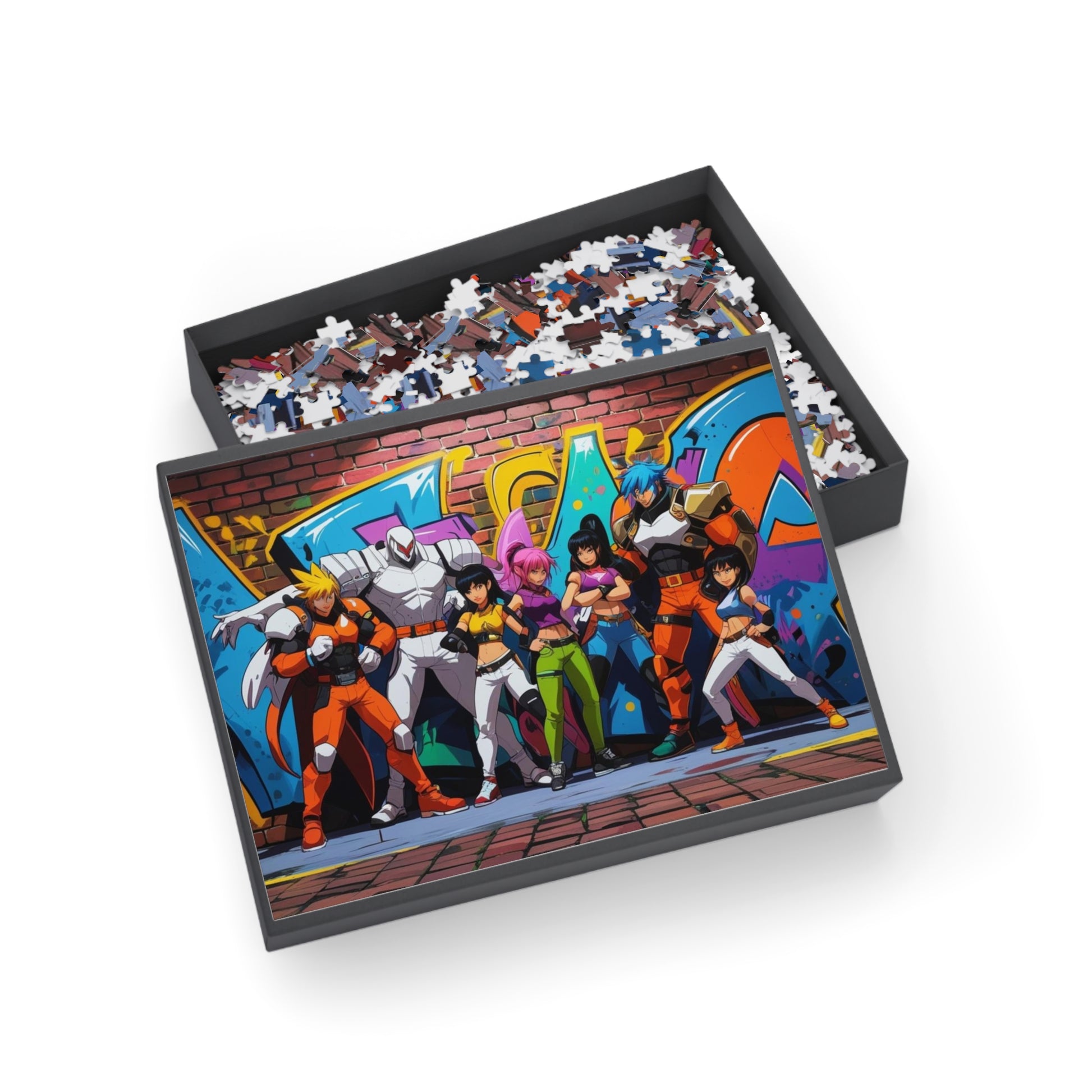 Anime-Street-Art-Puzzle 500-teiliges kreatives Puzzle für Spaß zu Hause, Geschenk für Gamer, Geburtstag, Familienabend