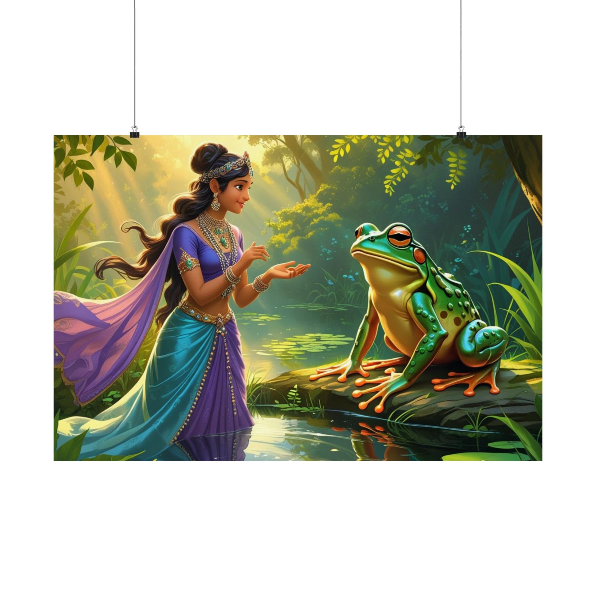 Zauberhaftes Satin Poster - Märchenhafte Wandkunst, Wohndekor, Einzigartiges Geschenk, Kinderzimmer, Naturliebhaber, Fantasy Kunstwerk