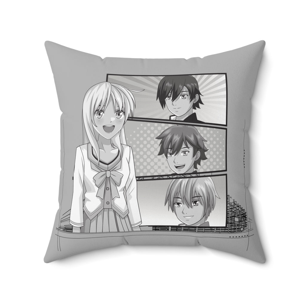 Anime-inspiriertes quadratisches Kissen, gemütliches Wohndekor, Wurfkissen für Fans, Dekokissen, Geschenk für Anime-Liebhaber