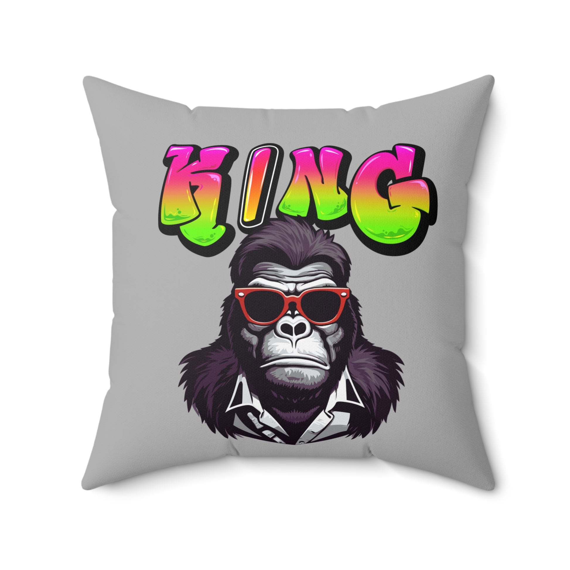 Cooles Gorilla King Kissen, Lustiges Wohndekor, Wurfkissen für Tierliebhaber, Geschenk für Ihn, Hipster Akzentkissen