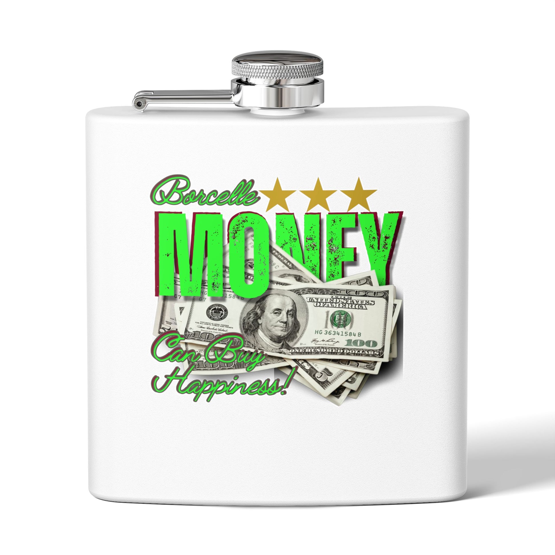 Edelstahlflasche – Design „Geld kann Glück kaufen“