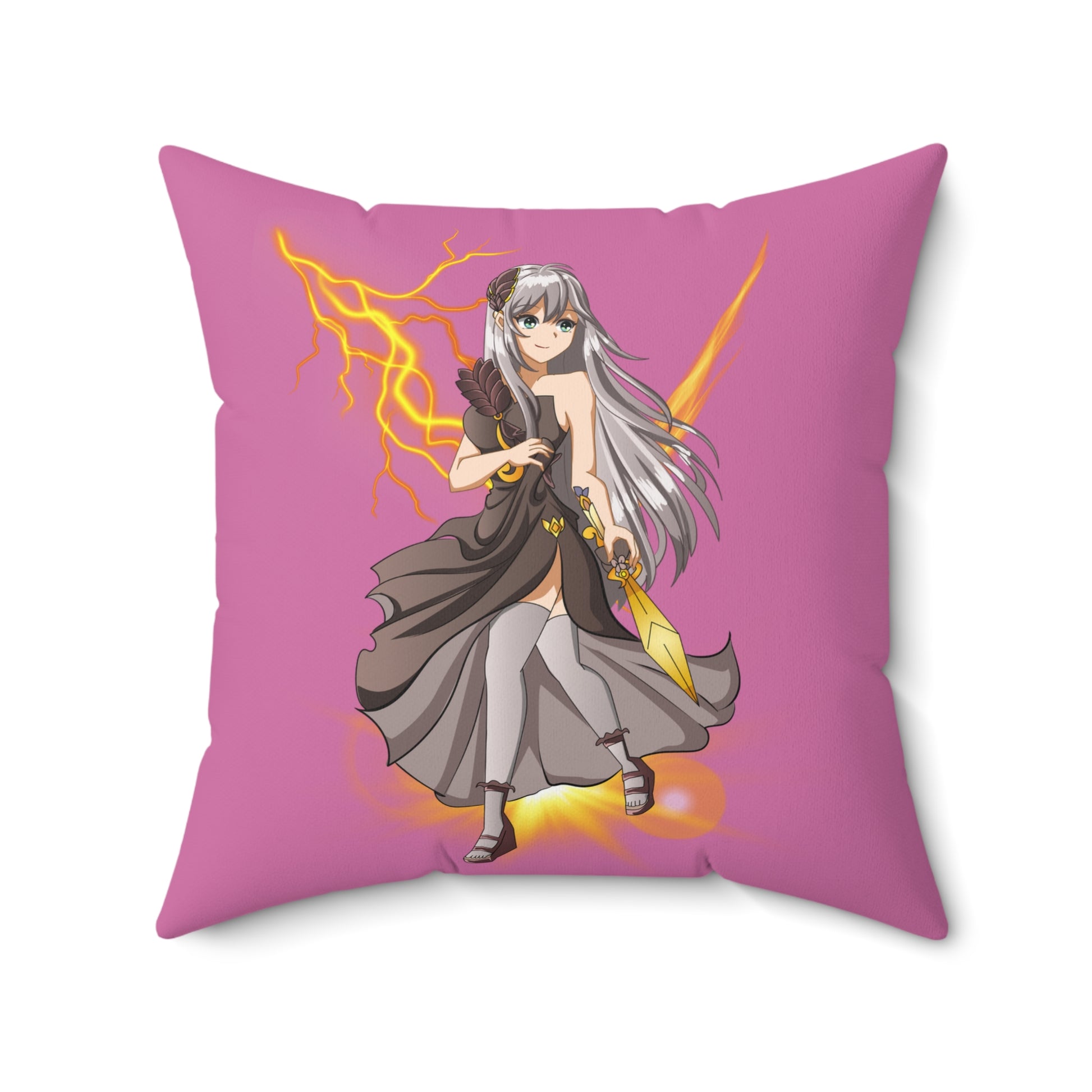 Anime Lightning Warrior Kissen - Kräftiges Dekor für Fans, Wurfkissen, Schlafzimmer-Akzent, Gamer-Geschenk, gemütliches Wohndekor