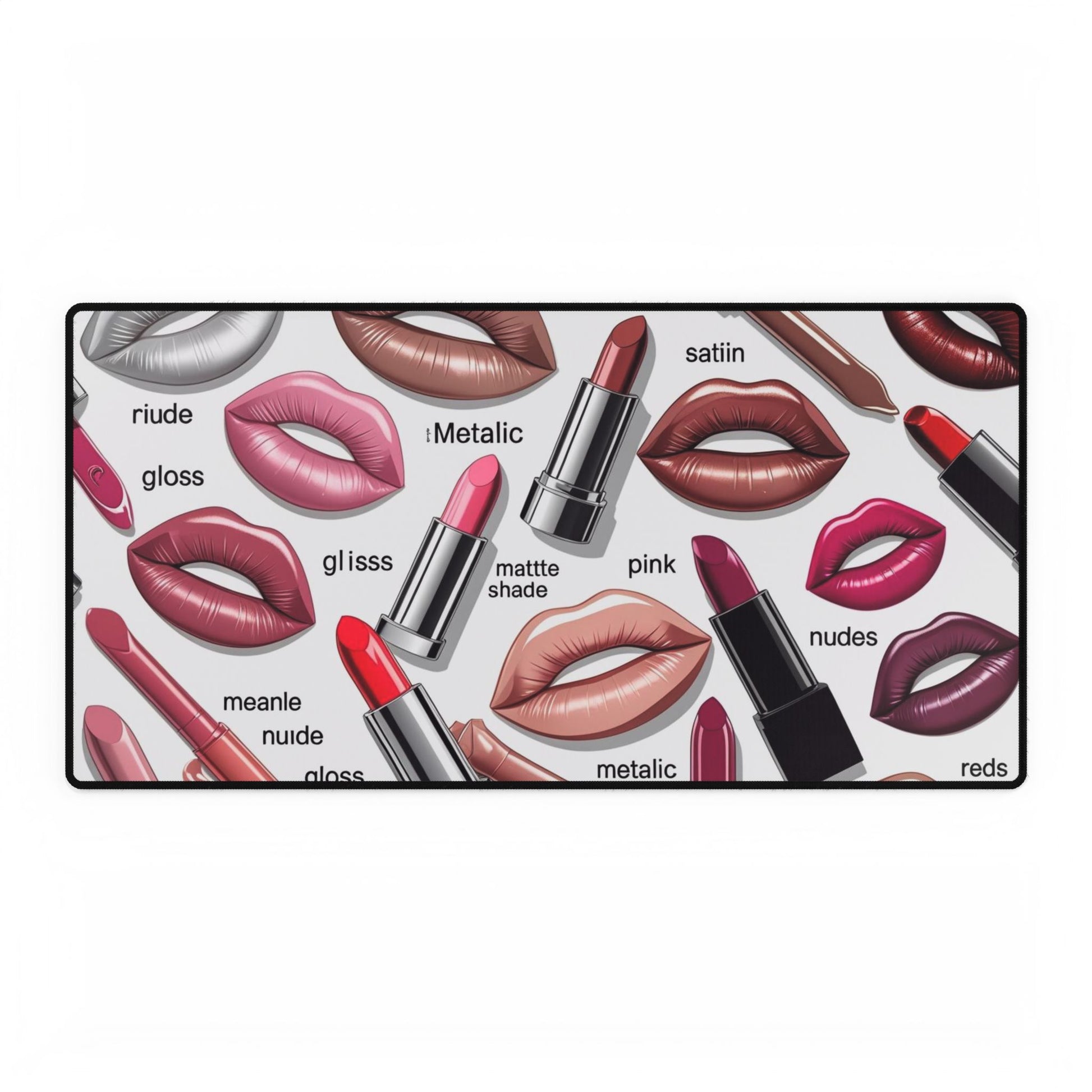 Schicke Lippenstift Schreibtischmatte, Vanity Organizer Matte, Makeup Dekor, Büroästhetik, Geschenk für Beauty Liebhaber, stilvolles Schreibtischaccessoire