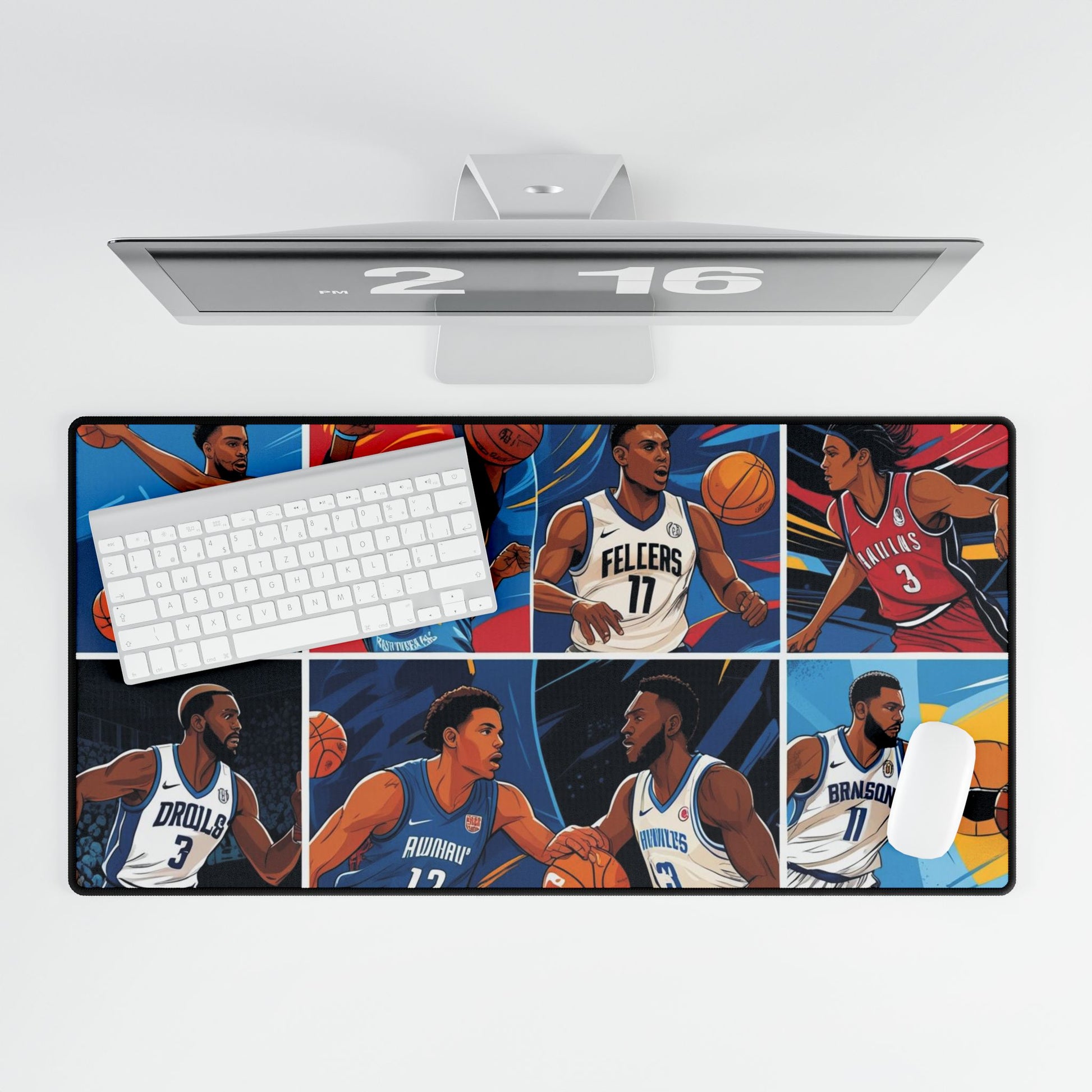 Dynamische Basketball-Schreibtischmatte für Gamer, Sportbegeisterte, Bürodekor, einzigartiges Geschenk, funktionales Mauspad
