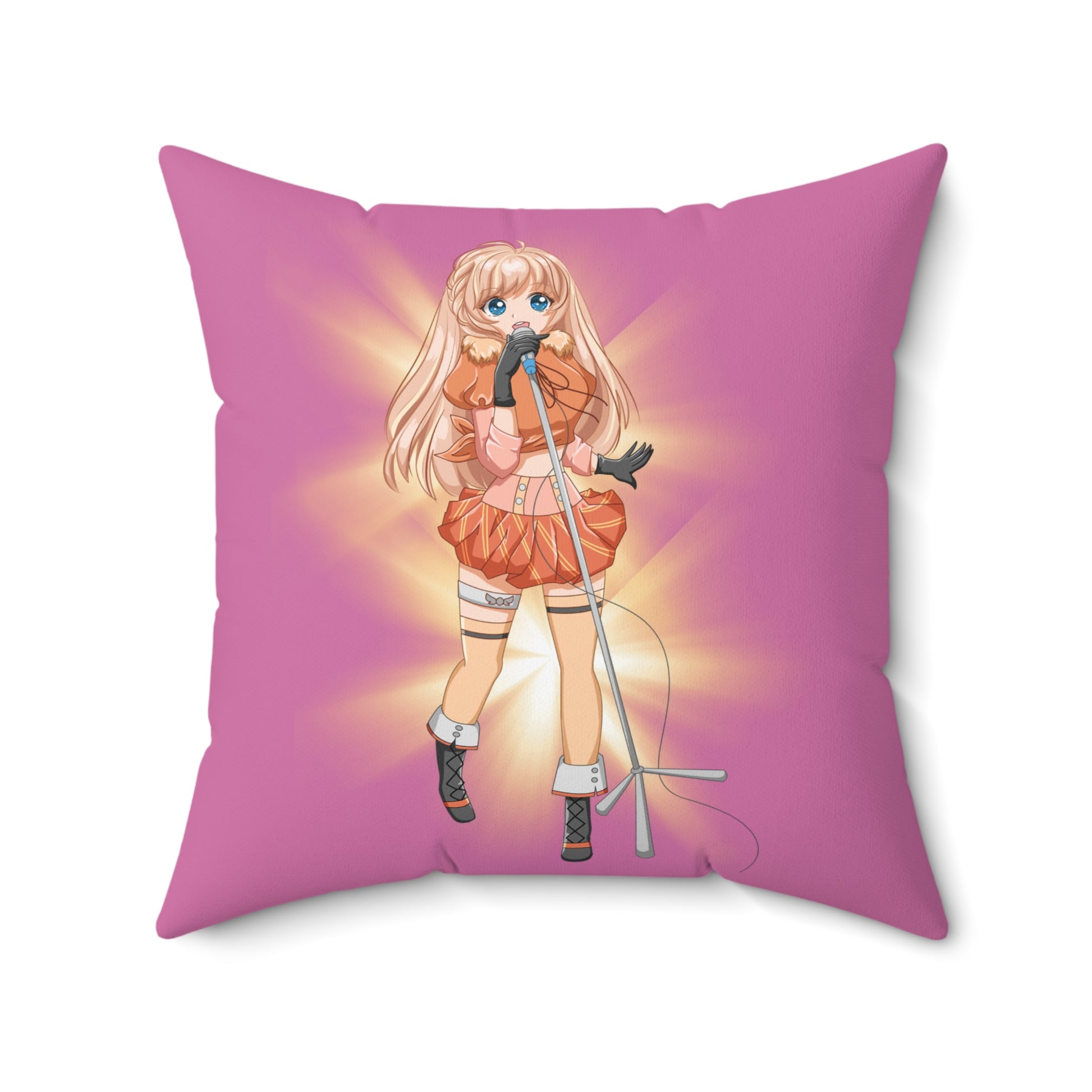 Süßes Anime Sängerkissen, Dekokissen, Wurfkissen, Geschenke für Musikliebhaber, gemütliches Wohndekor, Schlafzimmer-Akzente