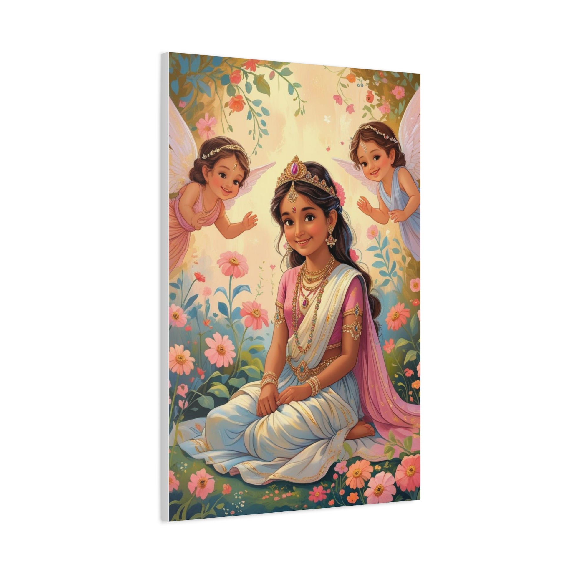 Göttinnen-Kunst auf Leinwand, spirituelle Wanddekoration, Feenprinzessin-Kunstwerk, Kinderzimmer-Wandkunst, einzigartiges Geschenk für Feierlichkeiten