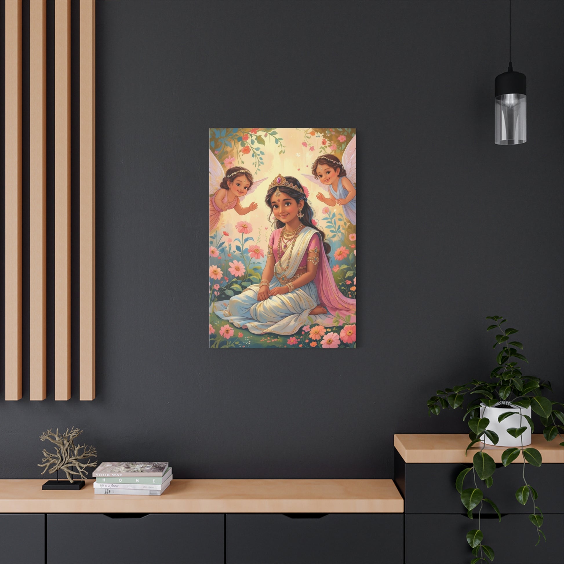 Göttinnen-Kunst auf Leinwand, spirituelle Wanddekoration, Feenprinzessin-Kunstwerk, Kinderzimmer-Wandkunst, einzigartiges Geschenk für Feierlichkeiten