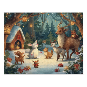 Wunderliches Wintertier-Puzzle, gemütliche Familienaktivität, Urlaubsgeschenk, Spaß für alle Altersgruppen, festliche Wohndekoration, Dose inklusive