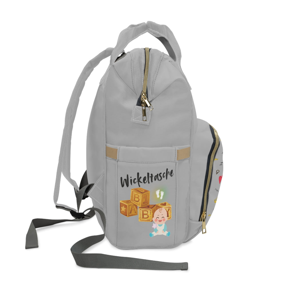 Süßer multifunktionaler Wickelrucksack für Eltern – „I Make Me Happy“-Design