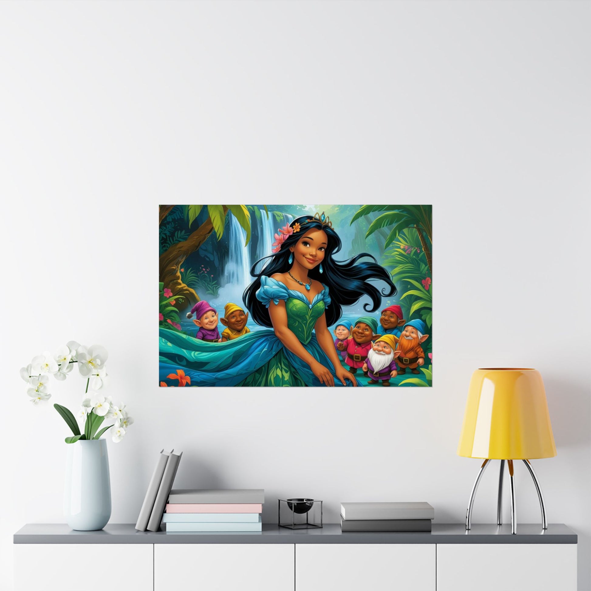 Zauberhaftes Satin-Poster-Dekor – Fantasy-Kunstwerk, Wandkunst für Zuhause, Kinderzimmer-Dekor, Geschenk zum Geburtstag, einzigartige Kunstdrucke