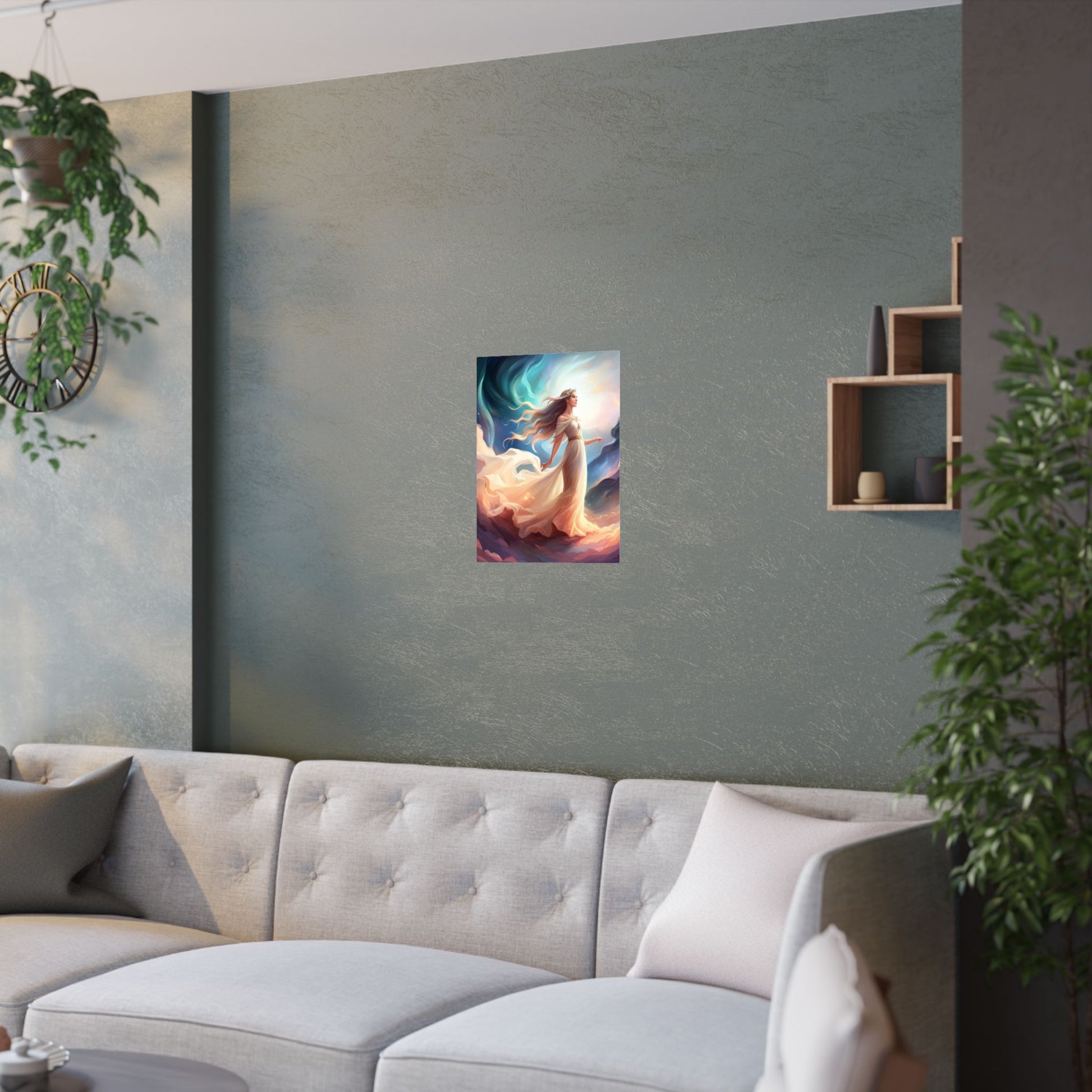 Dreamy Satin Poster Art Print, Vibrant Wall Decor, Whimsical Home Aesthetic, Gift for Art Lovers, Magical Decor