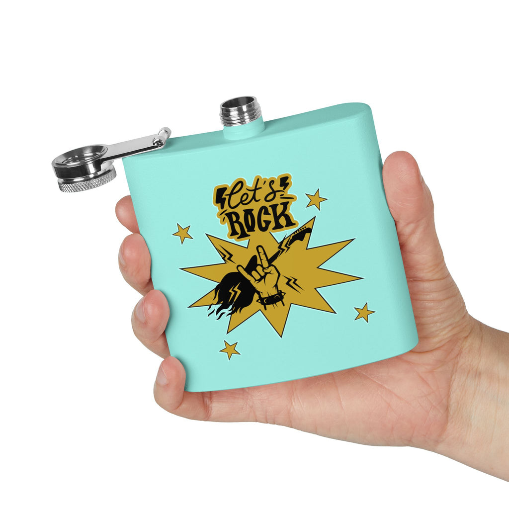 Edelstahl-Flachmann „Rock On“ – 170 ml „Let’s Rock“-Design für Musikliebhaber