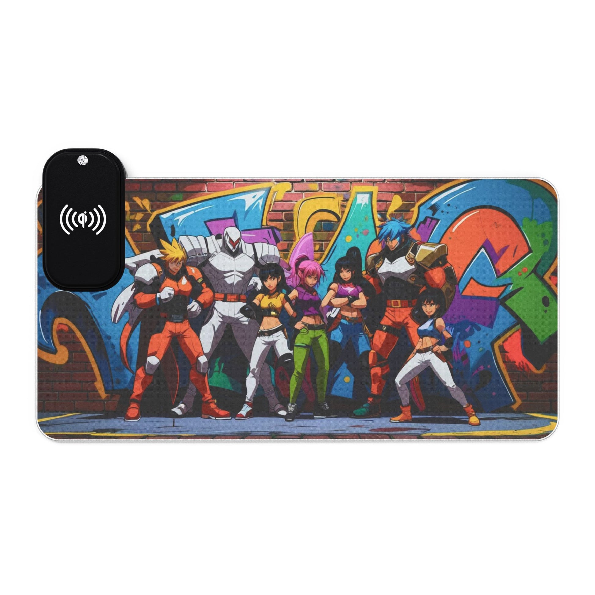 LED Gaming Mouse Pad with Wireless Charging | Vibrant Anime Design | Gamer Gift | Office Decor | Desk Essentials
